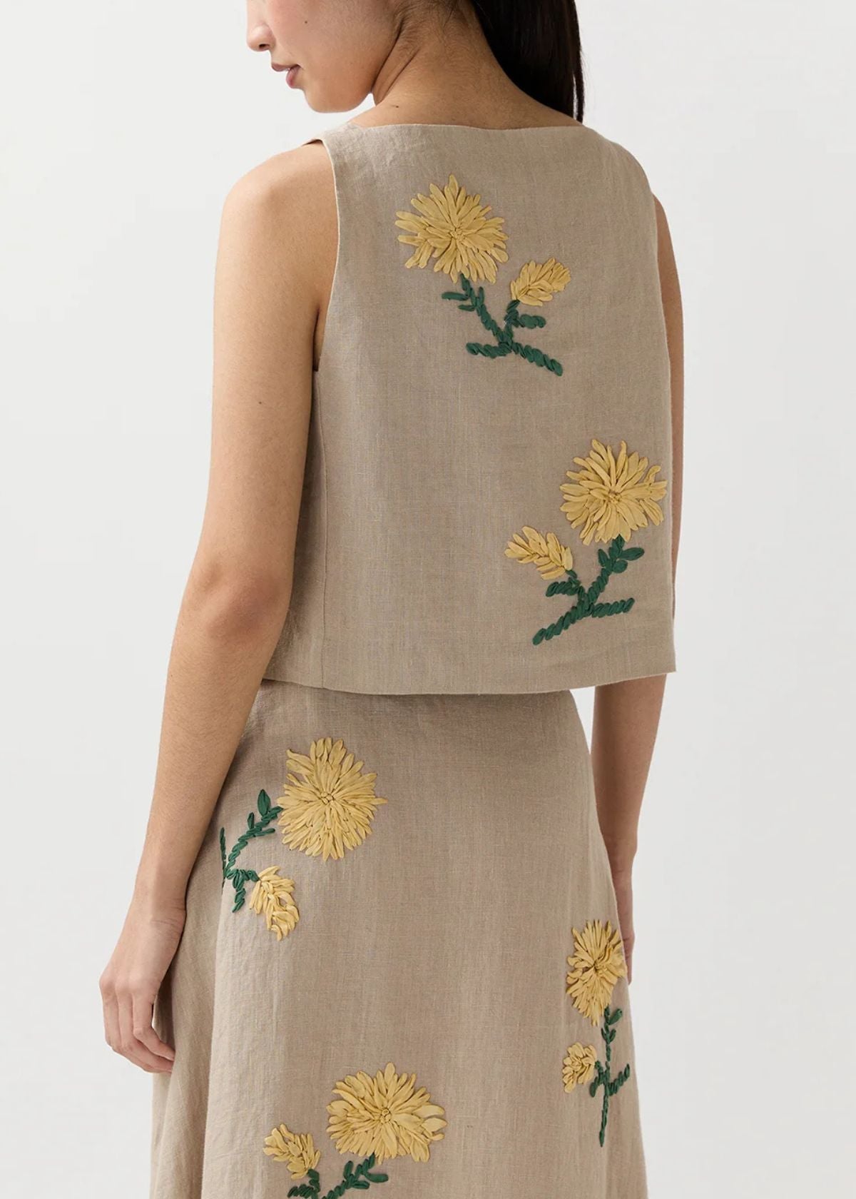 ANN MASHBURN Square Gia Shell - Yellow/Flax