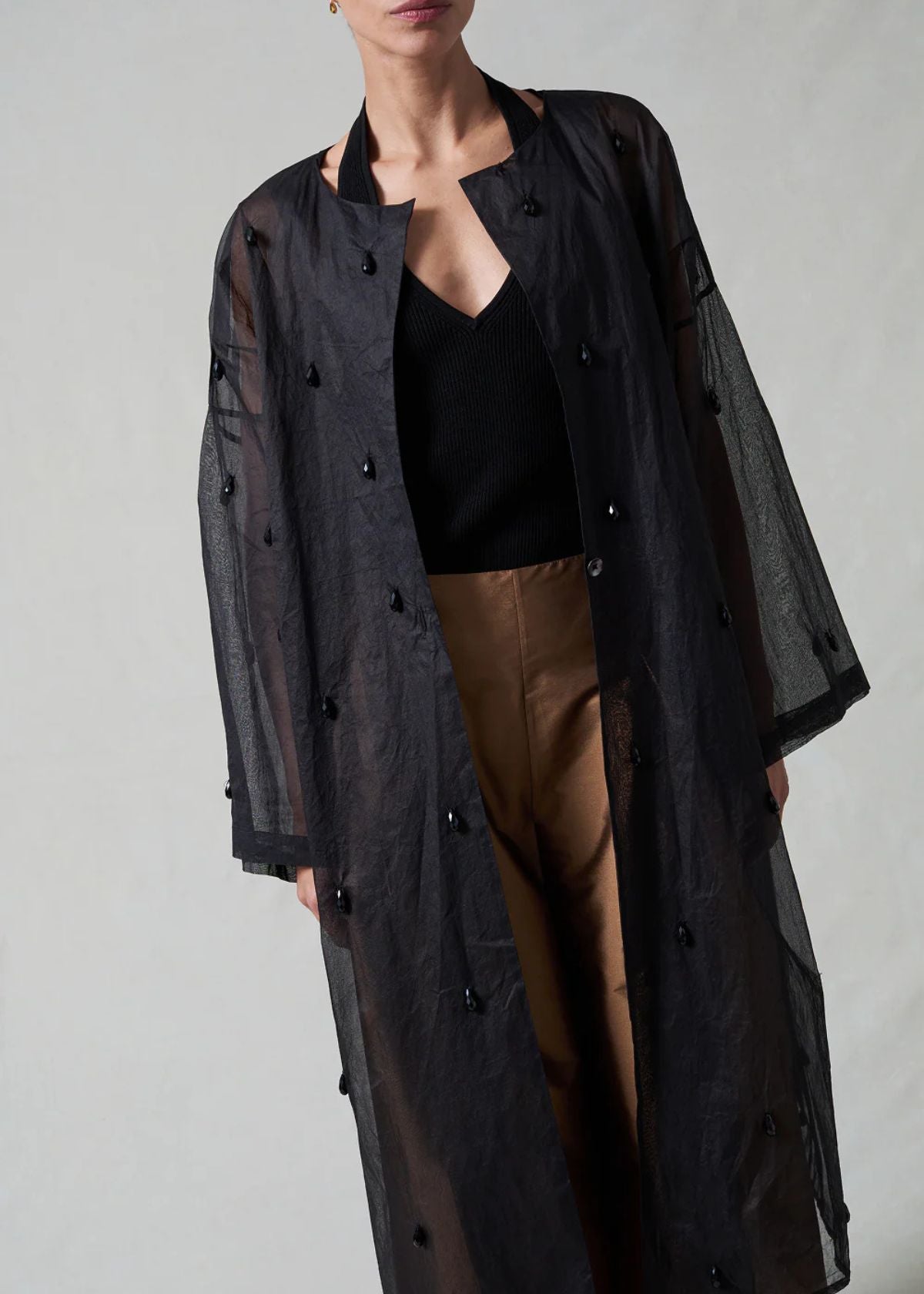 CHAN LUU Chandelier Paper Trench - Black