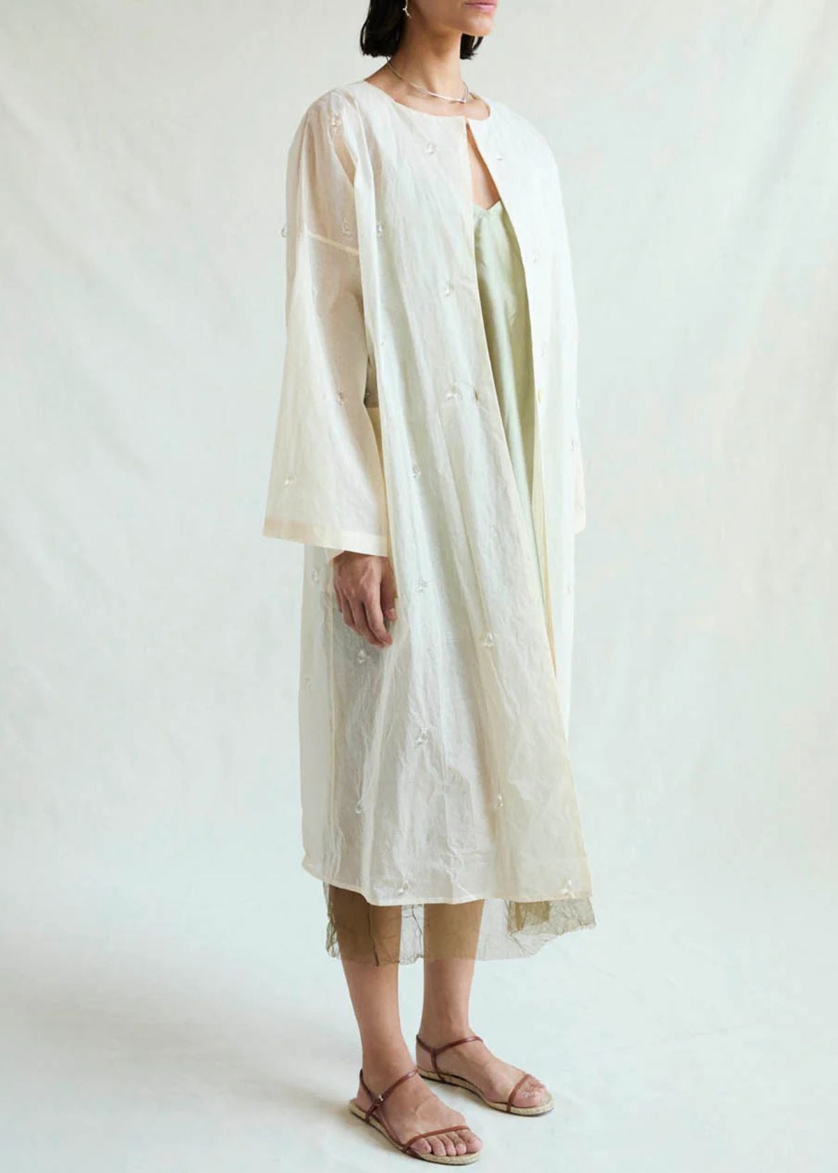 CHAN LUU Chandelier Paper Trench - Eggshell