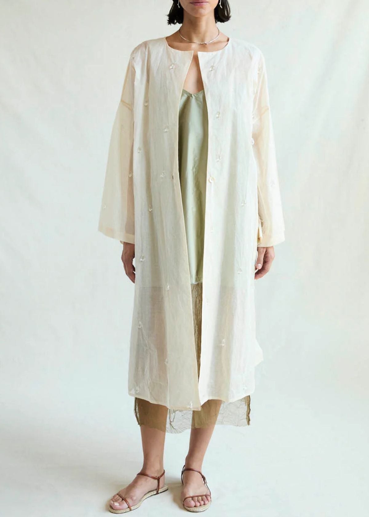 CHAN LUU Chandelier Paper Trench - Eggshell