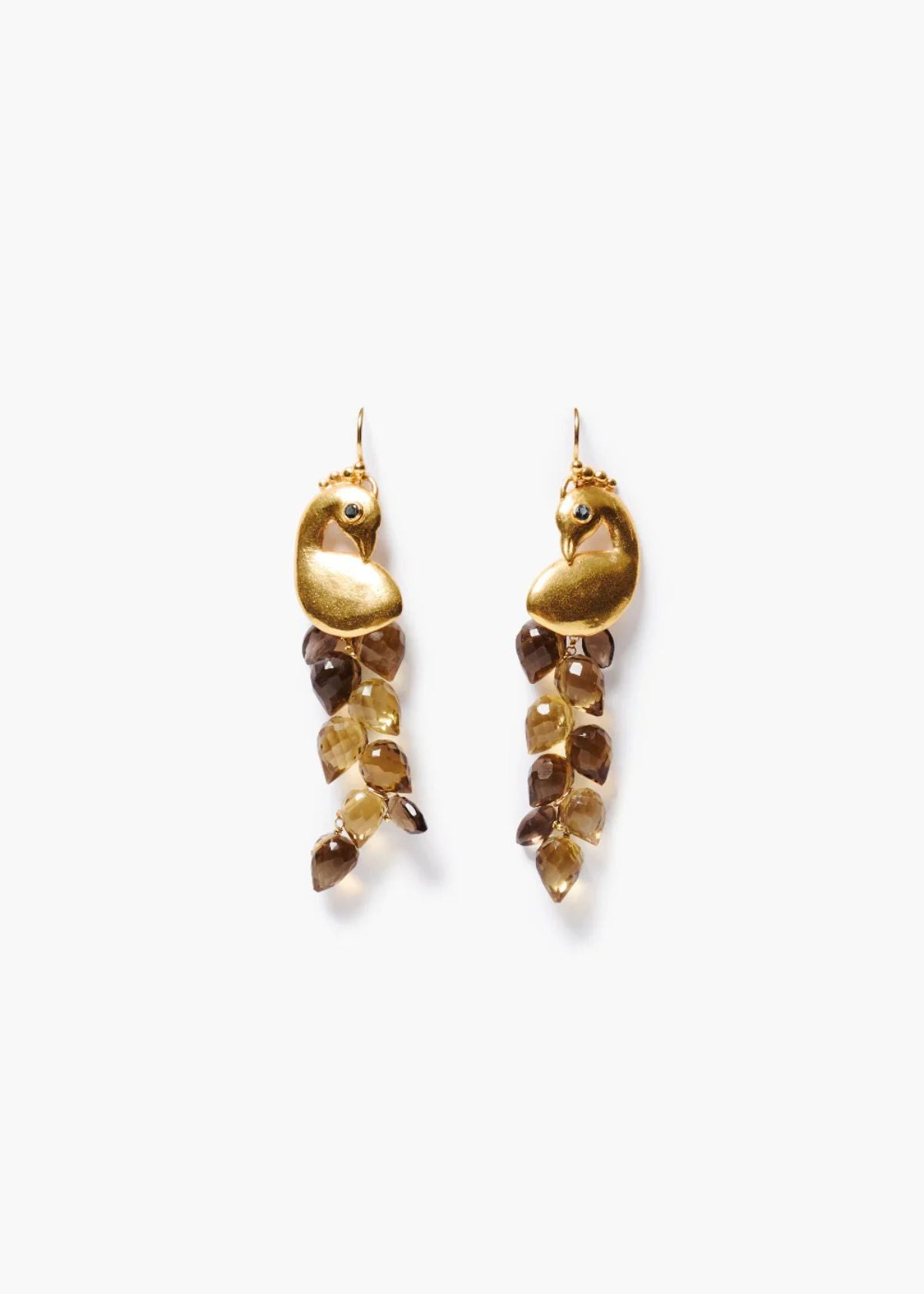 CHAN LUU Peacock Chandelier Earring - Whiskey Quartz