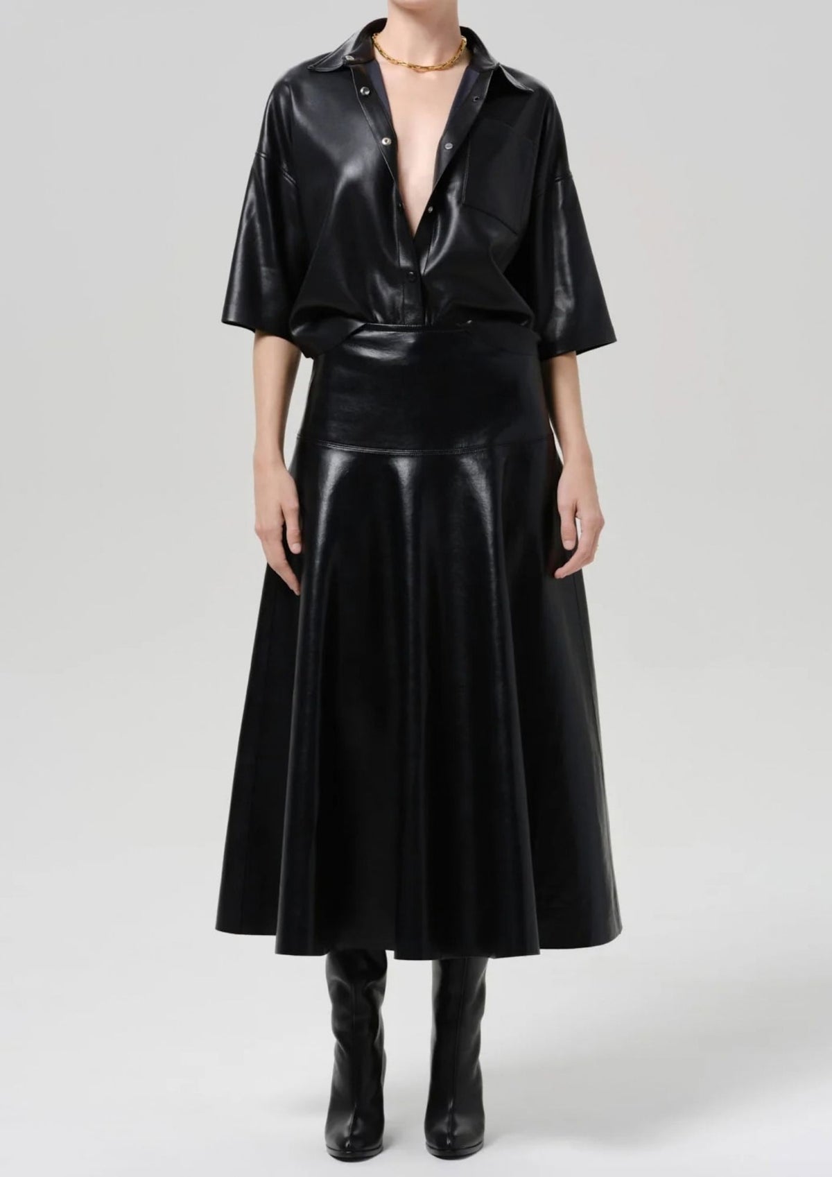 CITIZENS OF HUMANITY Vita Recycled Leather Maxi Skirt - Black