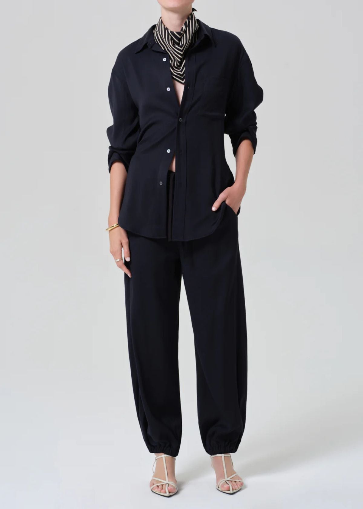 CITIZENS OF HUMANITY Bubble Hem Pull-on Pant - Navy