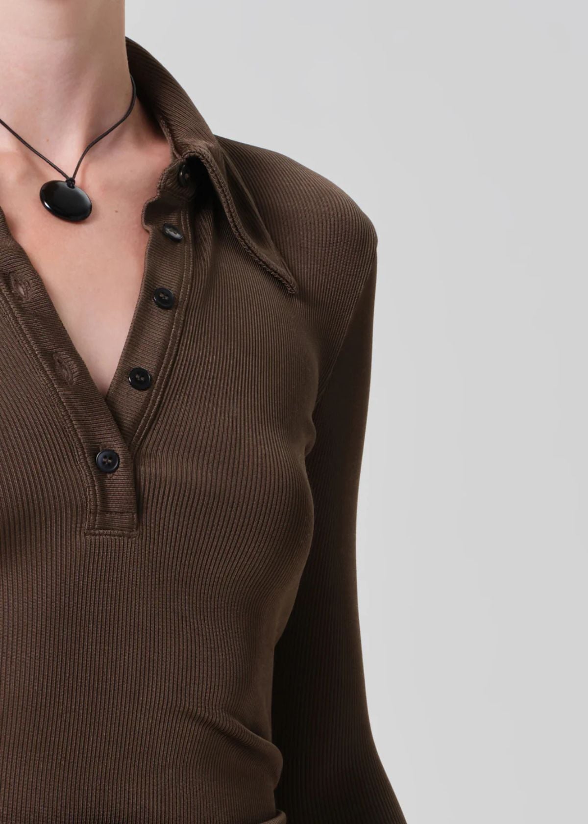 CITIZENS OF HUMANITY Shaea Polo Top - Cocoa