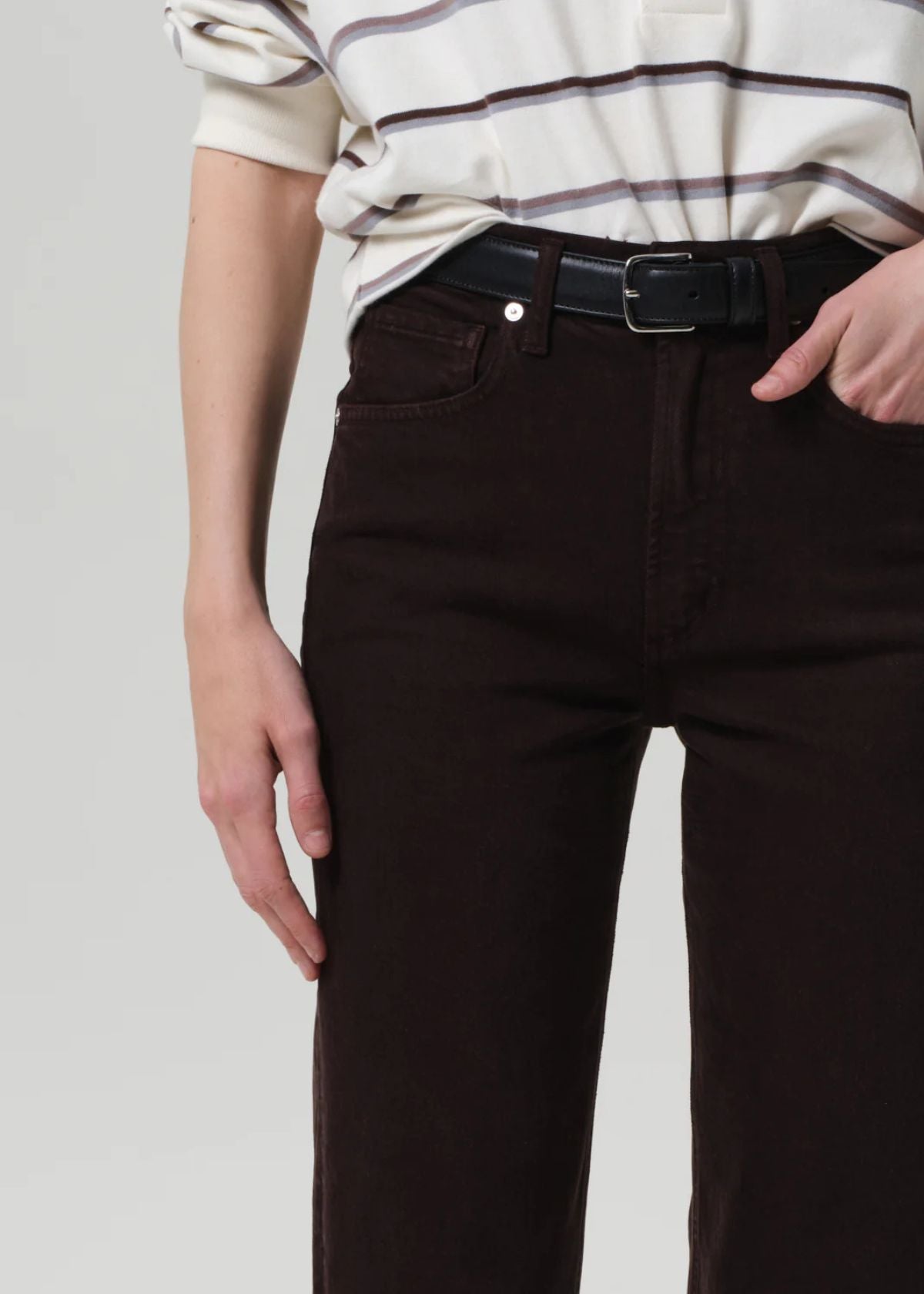 CITIZENS OF HUMANITY Palma Straight Leg Raw Hem Jean - Carob