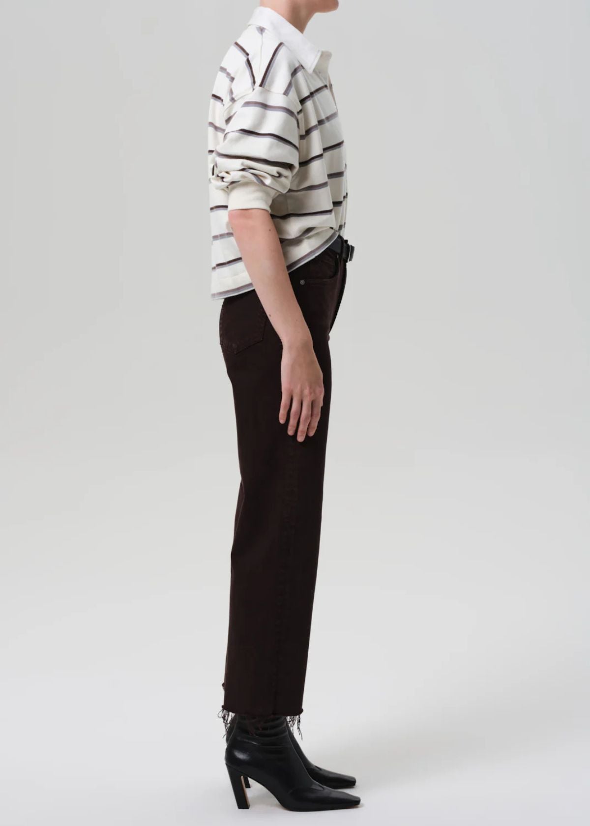 CITIZENS OF HUMANITY Palma Straight Leg Raw Hem Jean - Carob