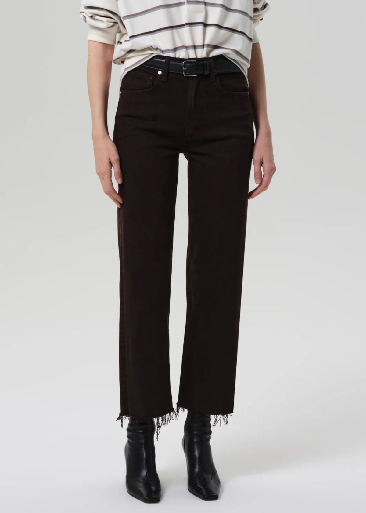 CITIZENS OF HUMANITY Palma Straight Leg Raw Hem Jean - Carob
