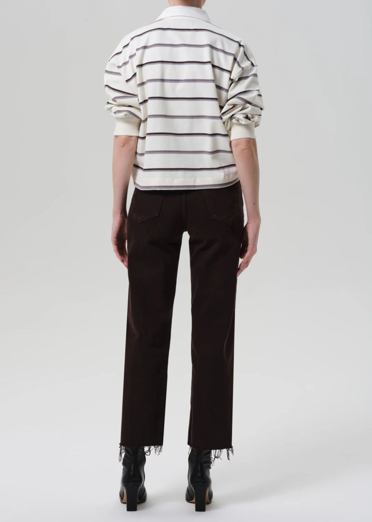 CITIZENS OF HUMANITY Palma Straight Leg Raw Hem Jean - Carob
