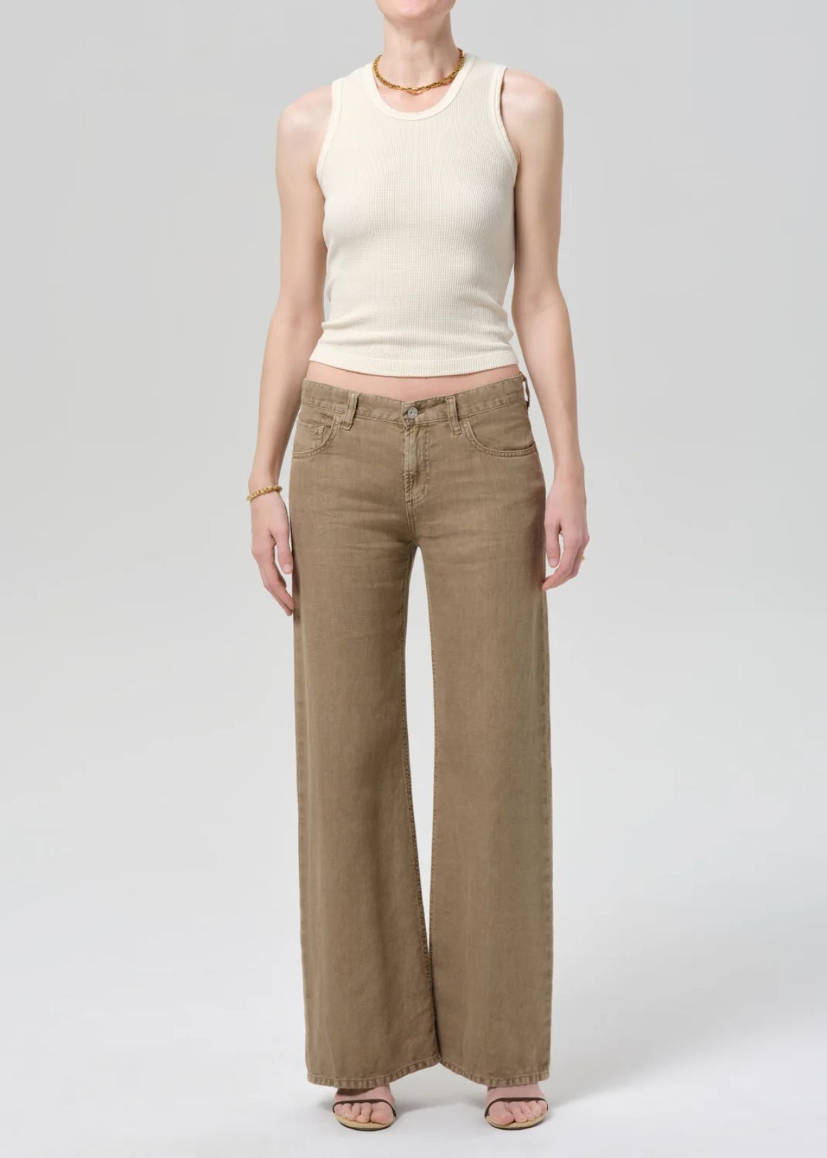 CITIZENS OF HUMANITY Nora Linen Trouser Leg Pant - Reservoir