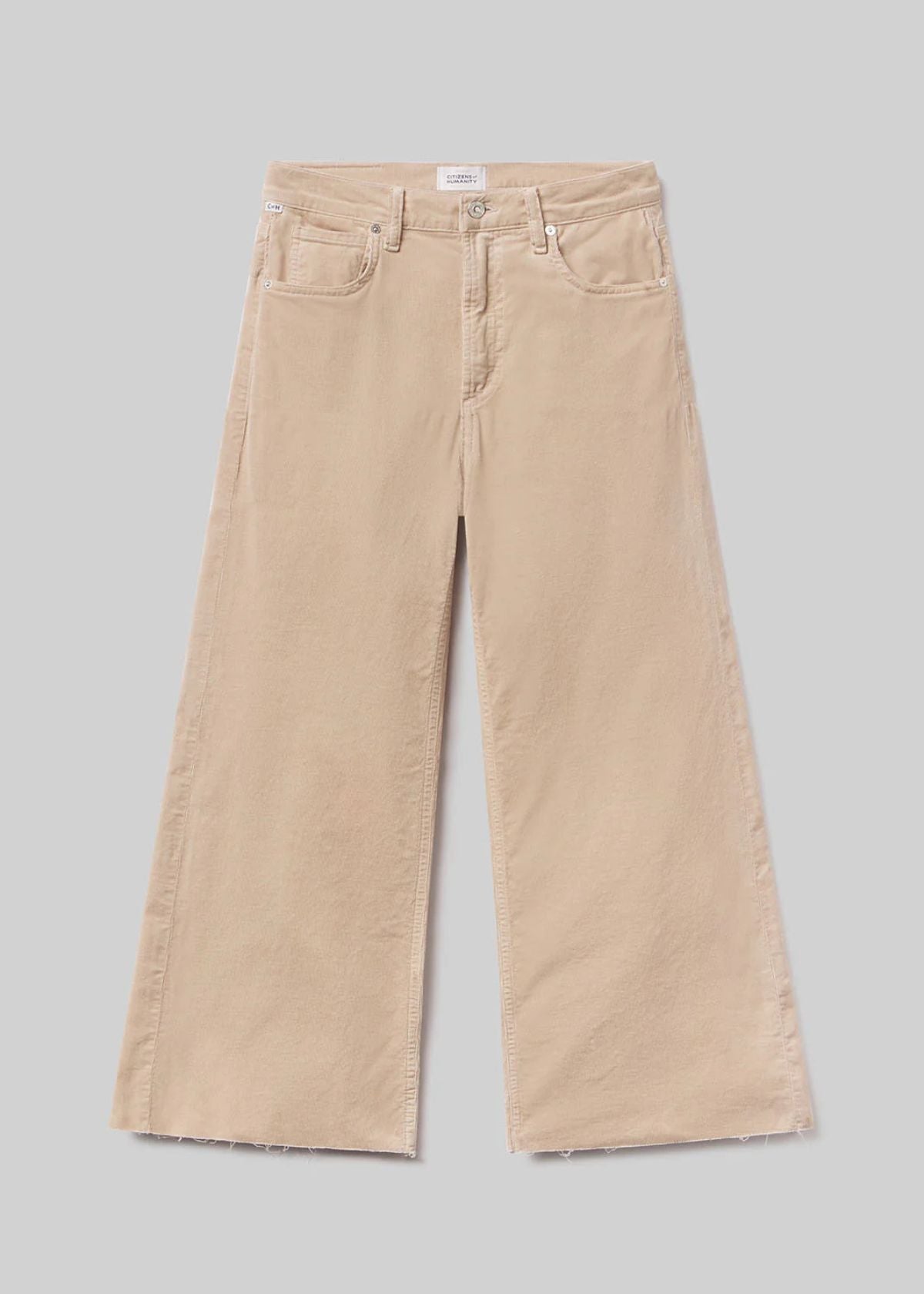 CITIZENS OF HUMANITY Lyra Wide Leg Crop Corduroy Jean - Pale Stone