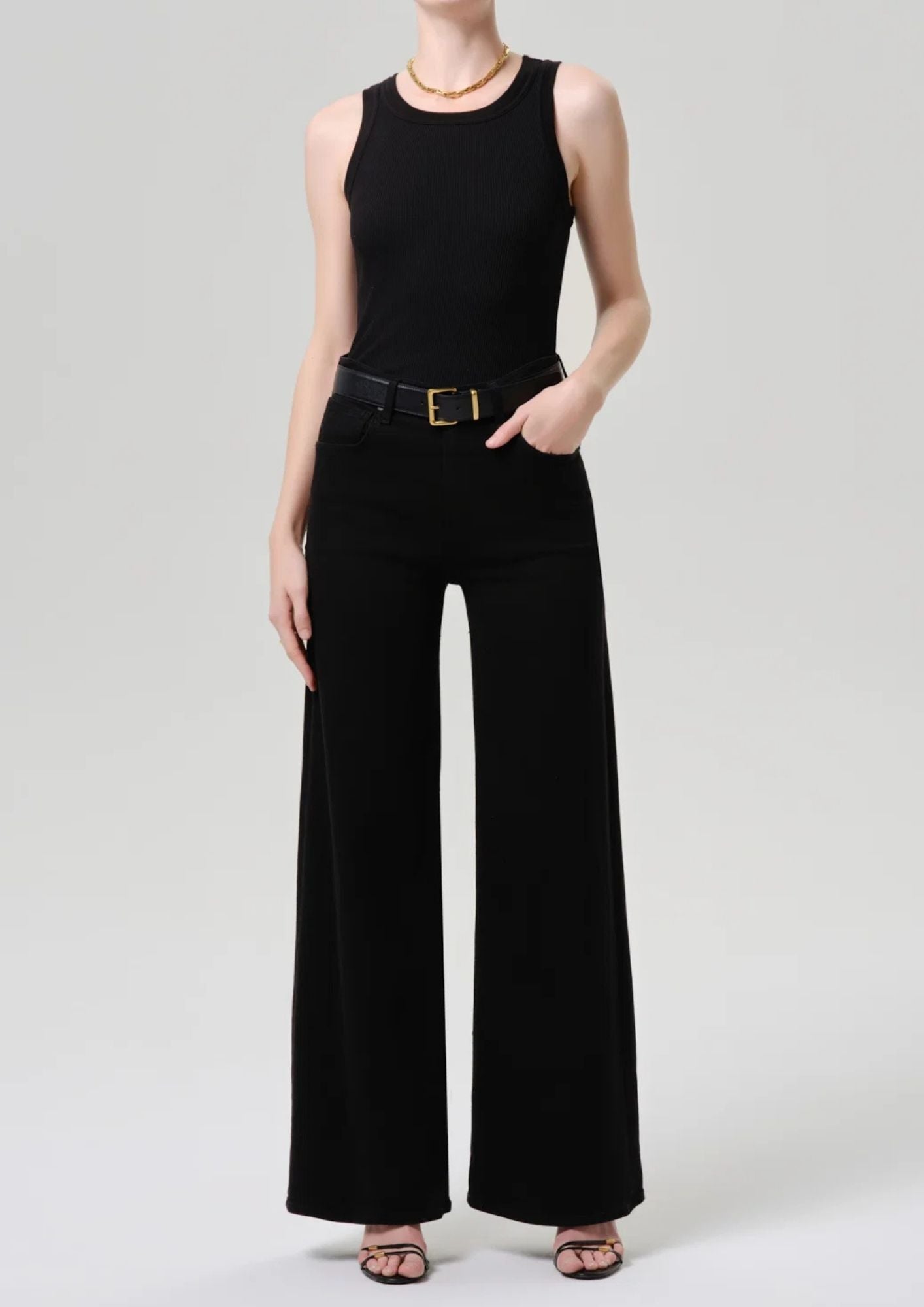 CITIZENS OF HUMANITY Lyra Long Wide Leg - Plush Black