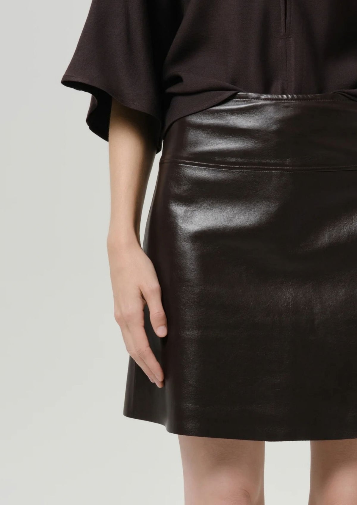 CITIZENS OF HUMANITY Soraya Knee Length Skirt - Chocolate Dark Brown