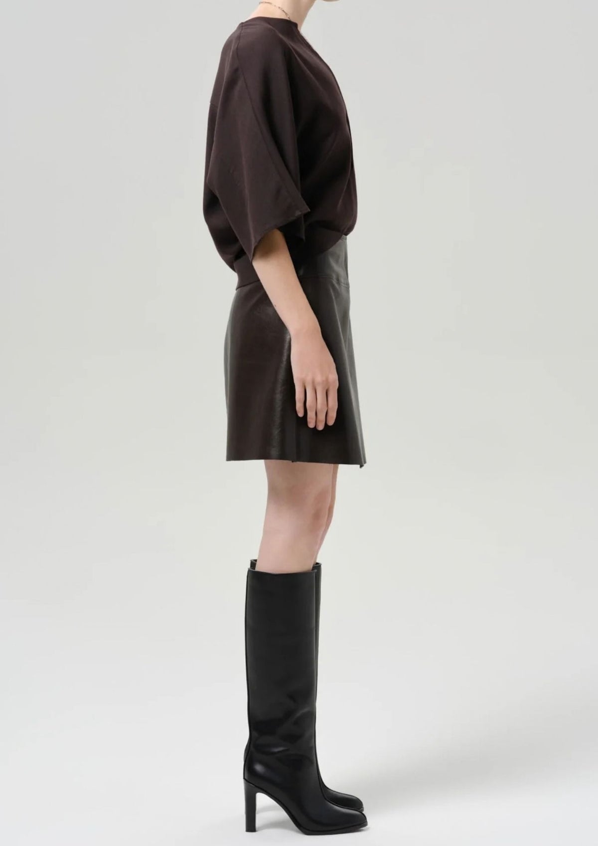 CITIZENS OF HUMANITY Soraya Knee Length Skirt - Chocolate Dark Brown