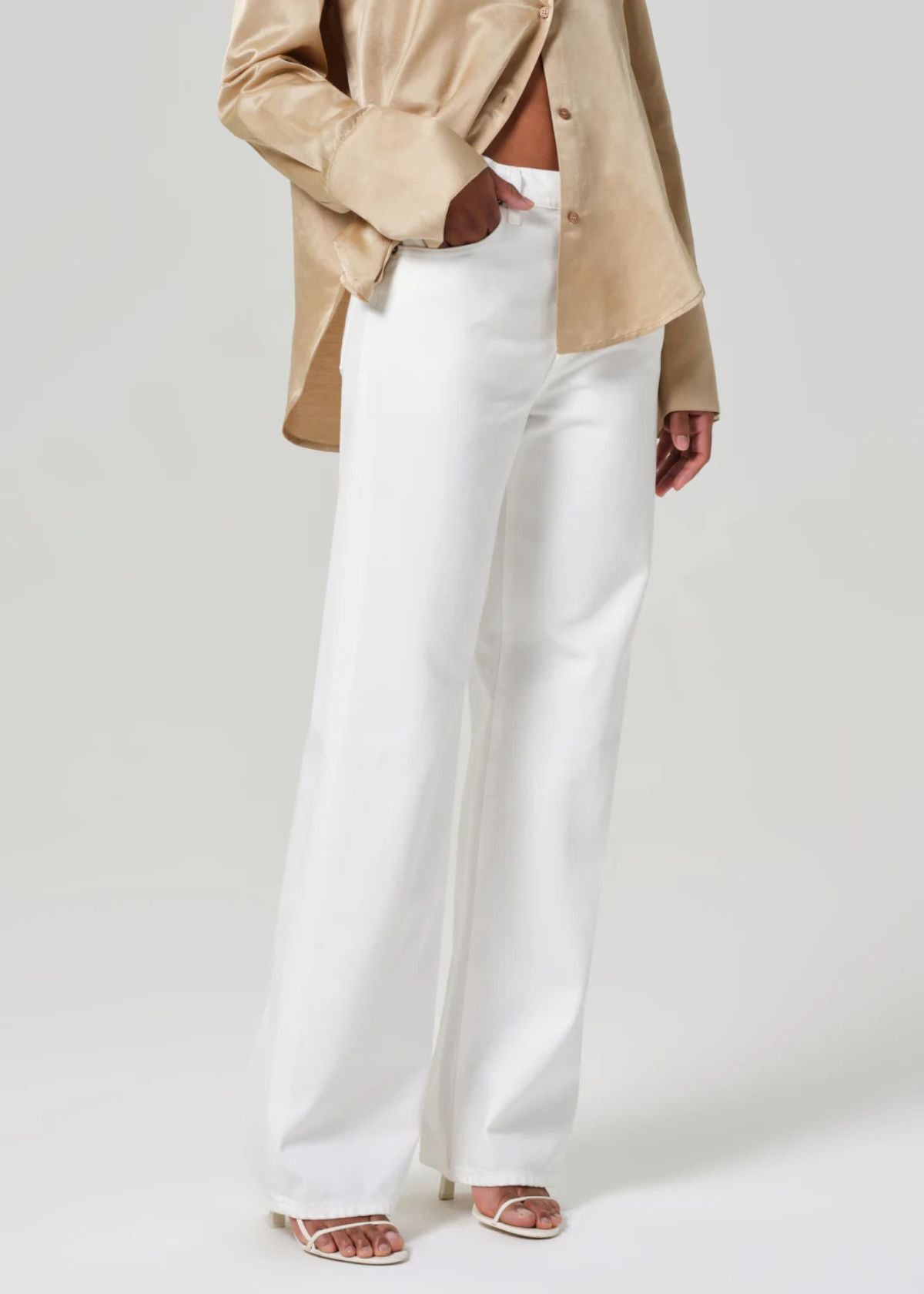 CITIZENS OF HUMANITY Annina High Rise Wide Leg 30" Jean - Soft White