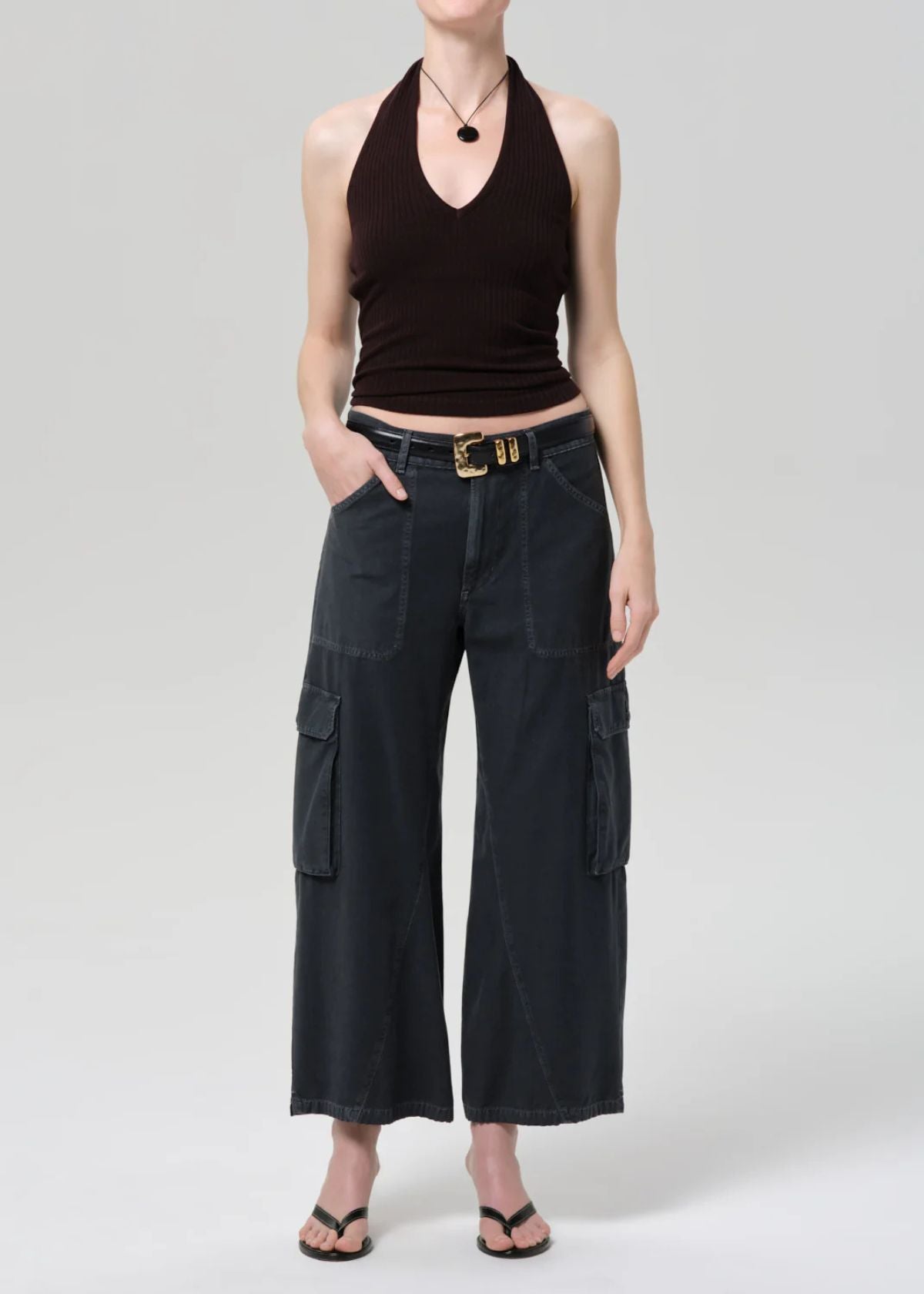 CITIZENS OF HUMANITY Thassos Twisted Seam Utility Pant - Washed Black