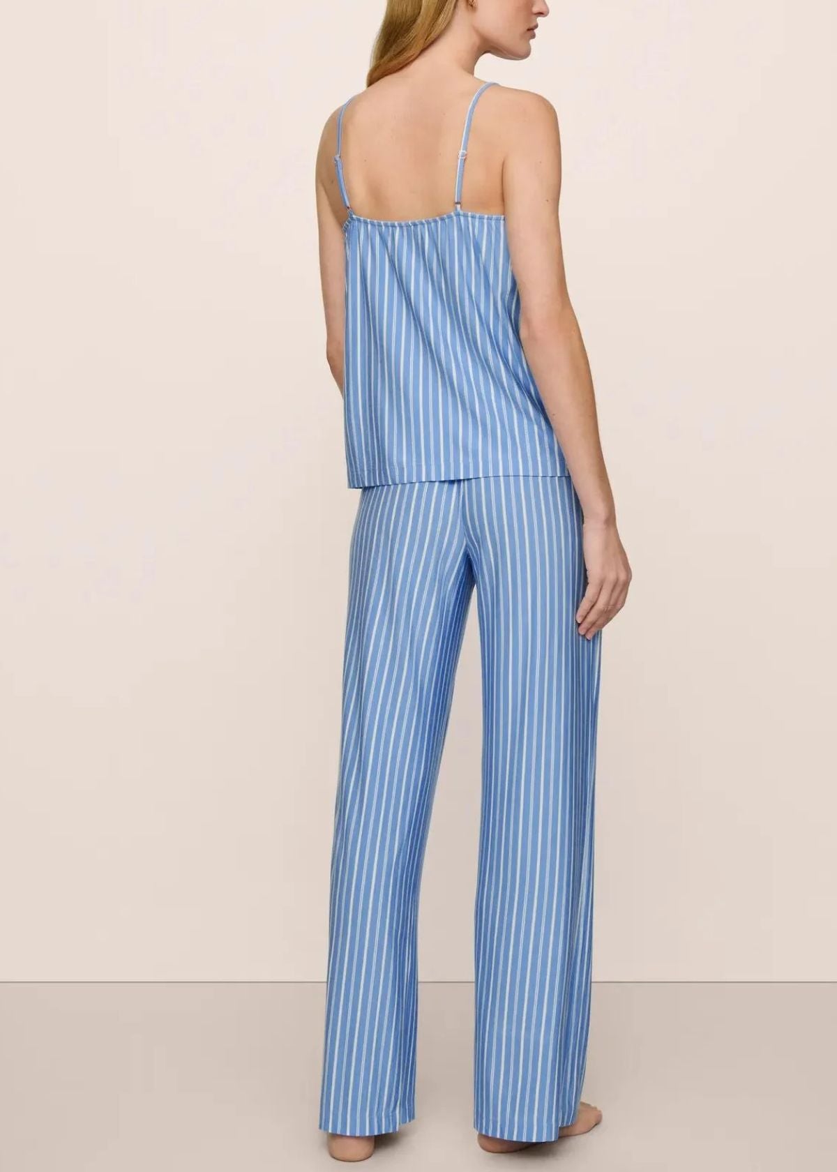 EBERJEY Gisele Printed Cami and Pant Pajama Set - Nordic Stripes Vista Blue/Ivory