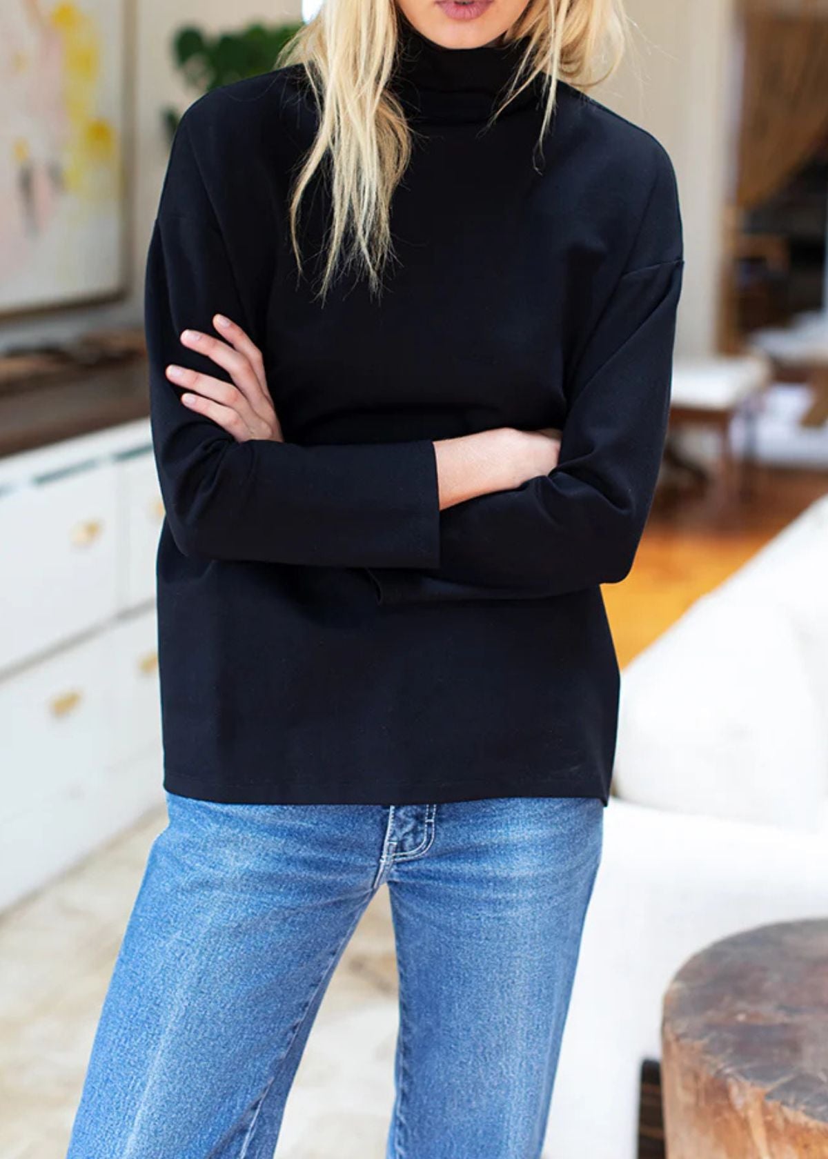 EMERSON FRY Edie Top - Black Ponte