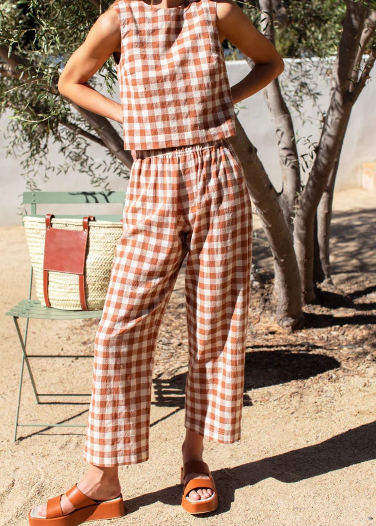 EMERSON FRY Studio Boxy Pant - Handloom Gingham Rust