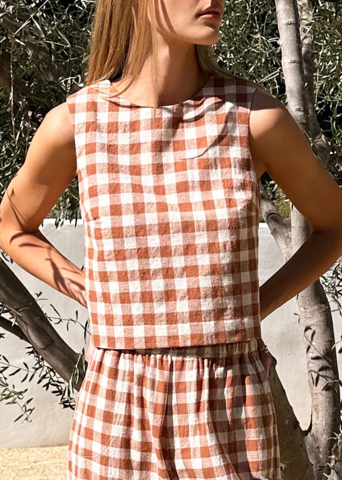 EMERSON FRY Studio Boxy Top - Handloom Gingham Rust