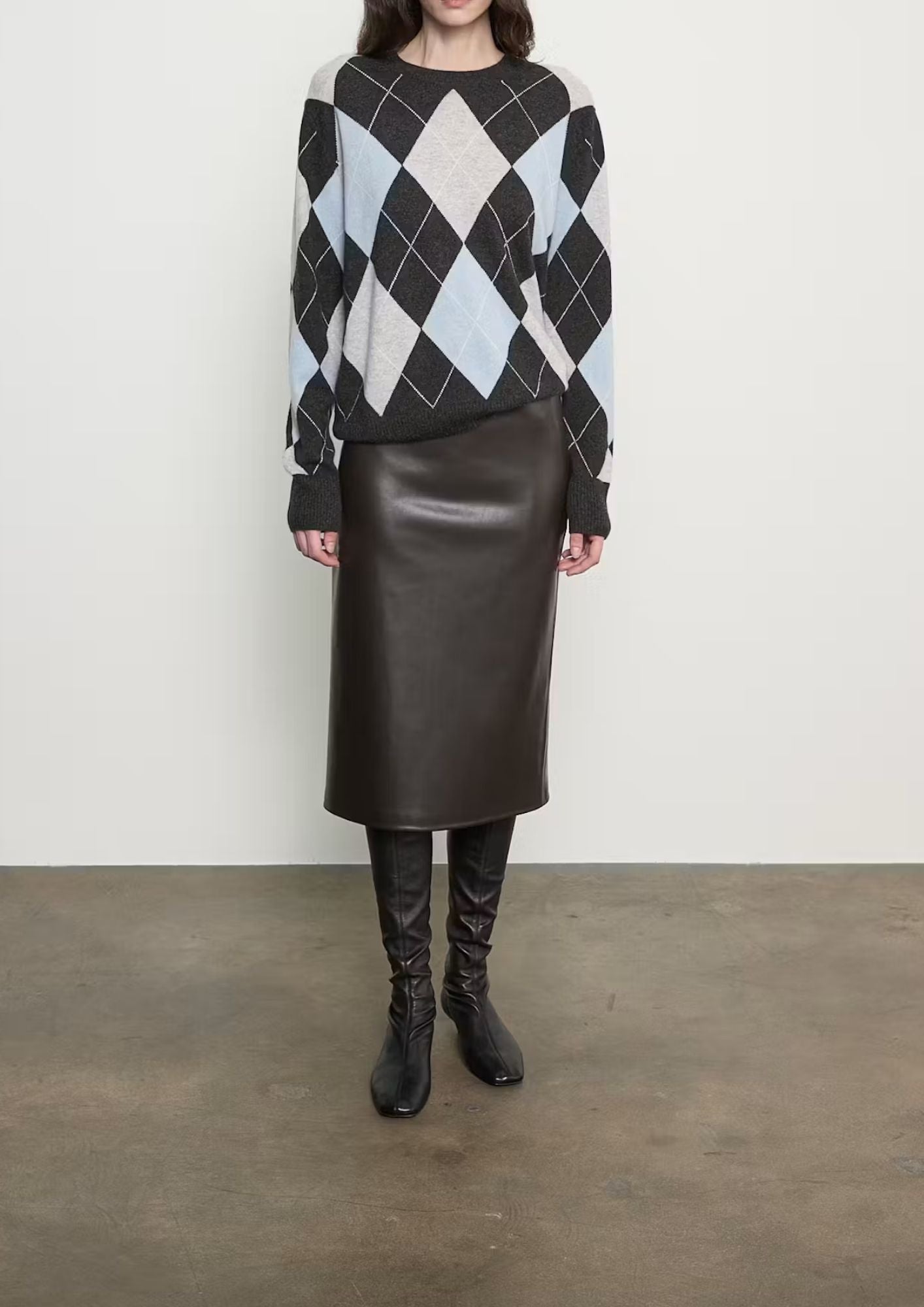 ENZA COSTA Vegan Leather Minimal Skirt - Coffee