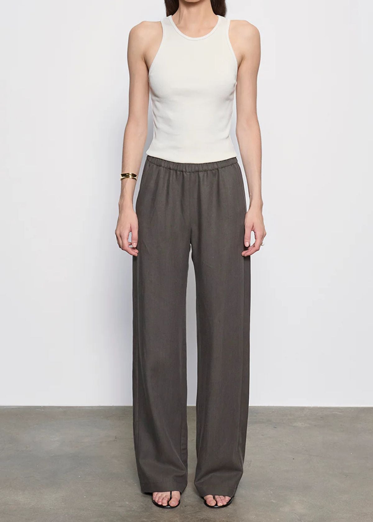 ENZA COSTA Cotton Rib Boy Tank Top - Pearl Grey