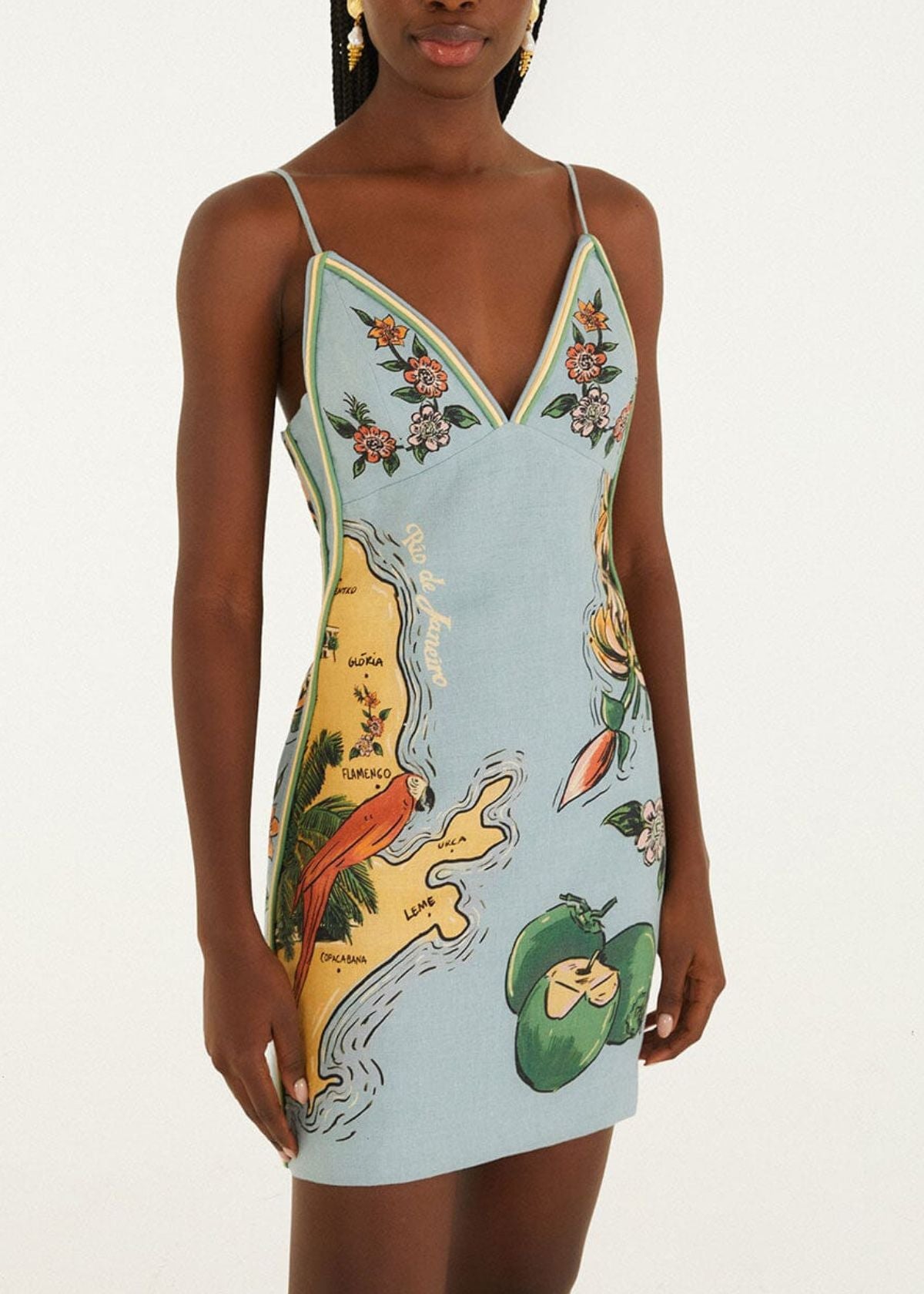 FARM RIO Beaches Path Sleeveless Mini Dress