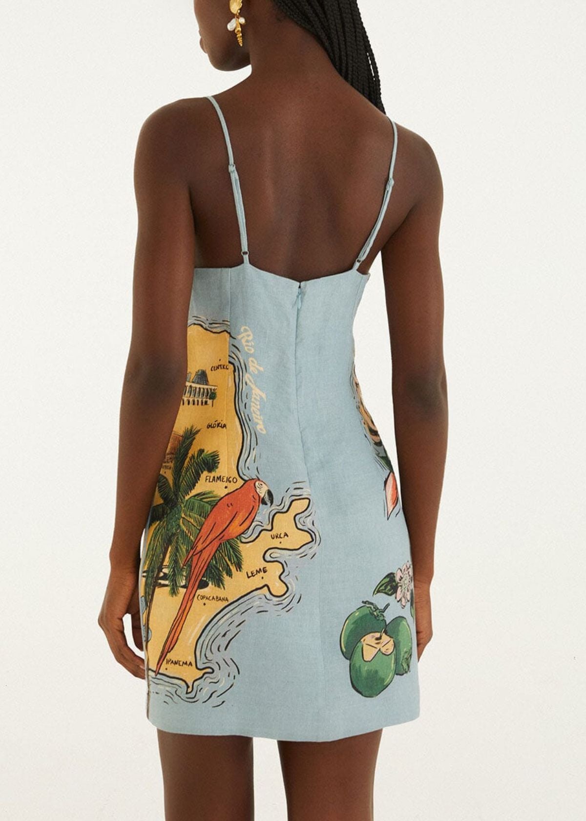 FARM RIO Beaches Path Sleeveless Mini Dress