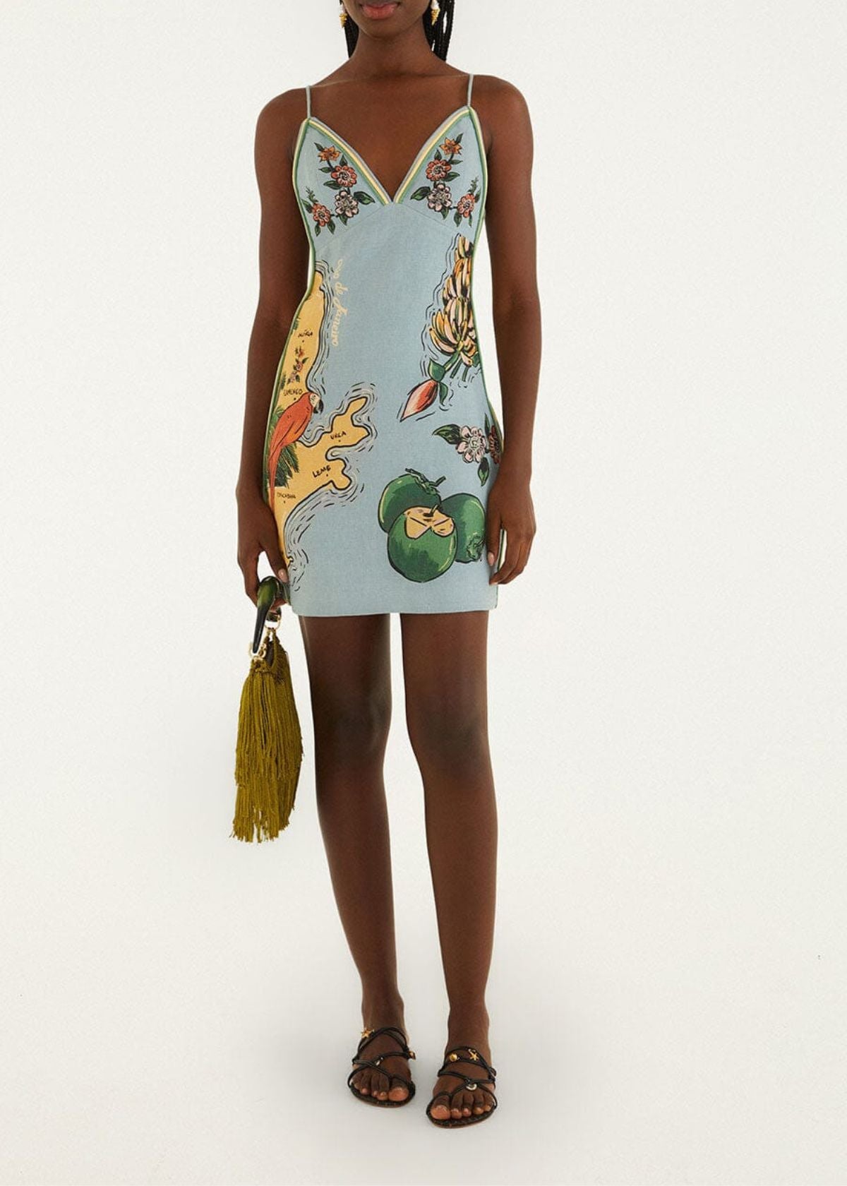 FARM RIO Beaches Path Sleeveless Mini Dress