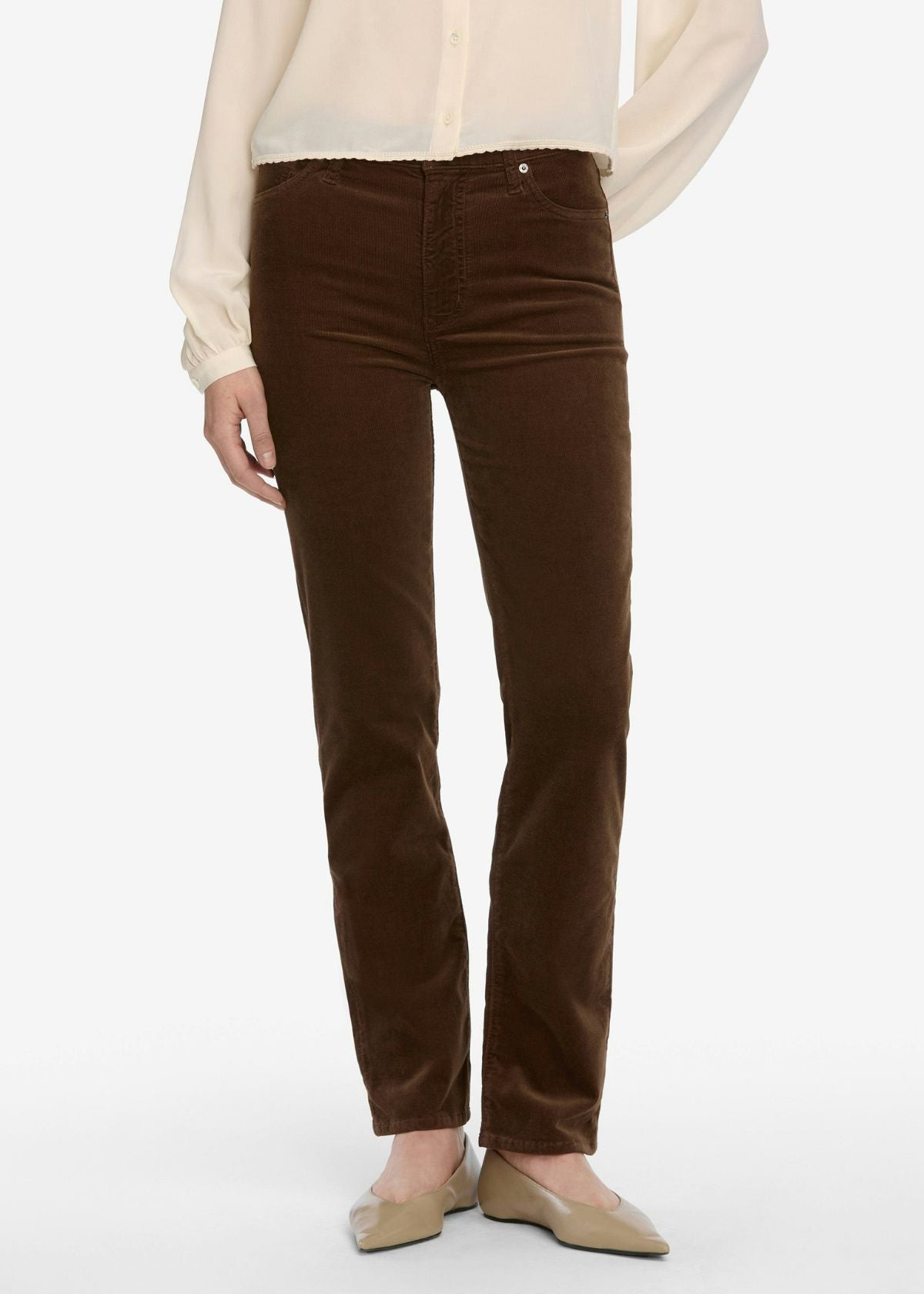 FRAME Le Sleek Straight Corduroy Jean - Bitter Chocolate