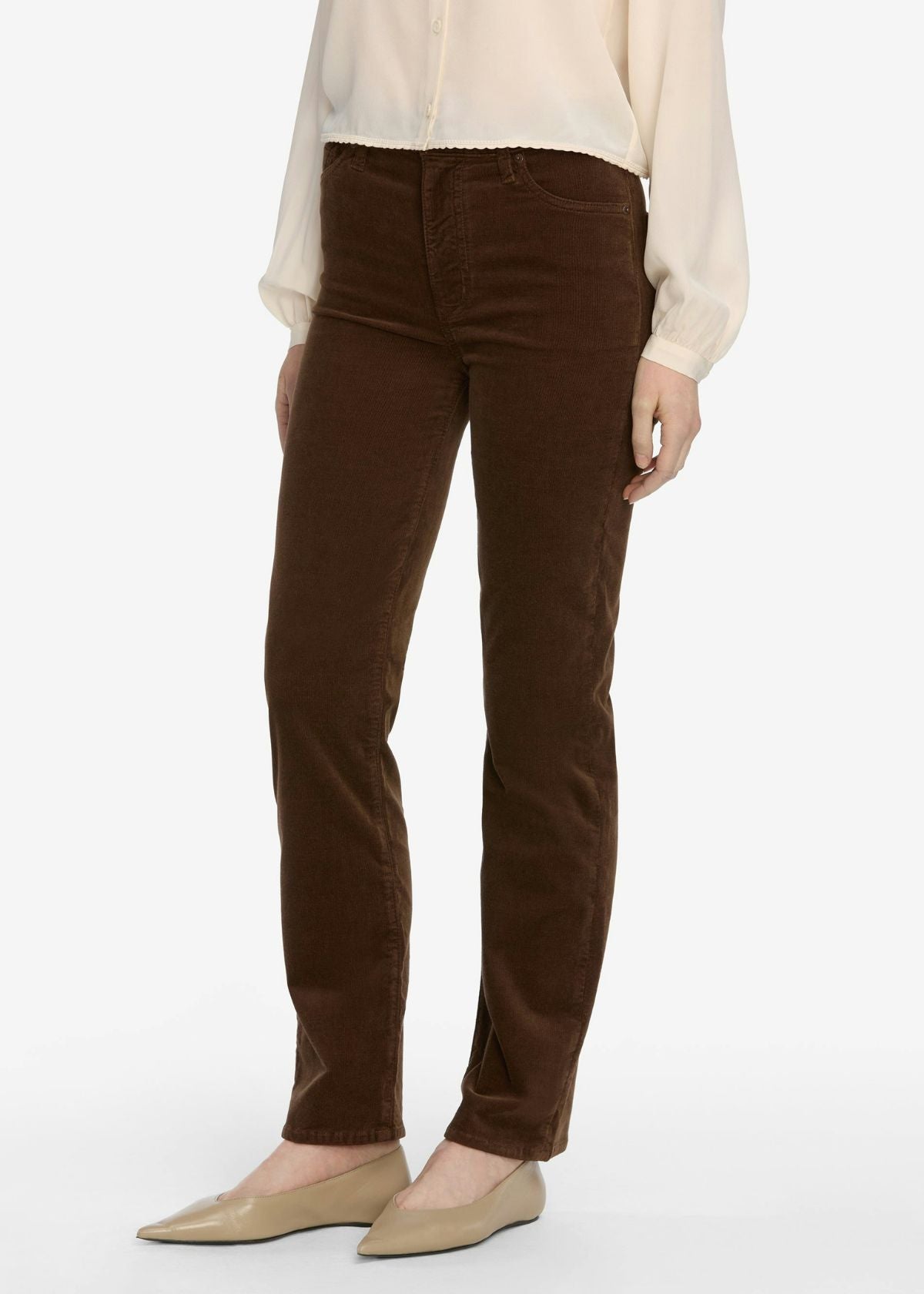 FRAME Le Sleek Straight Corduroy Jean - Bitter Chocolate