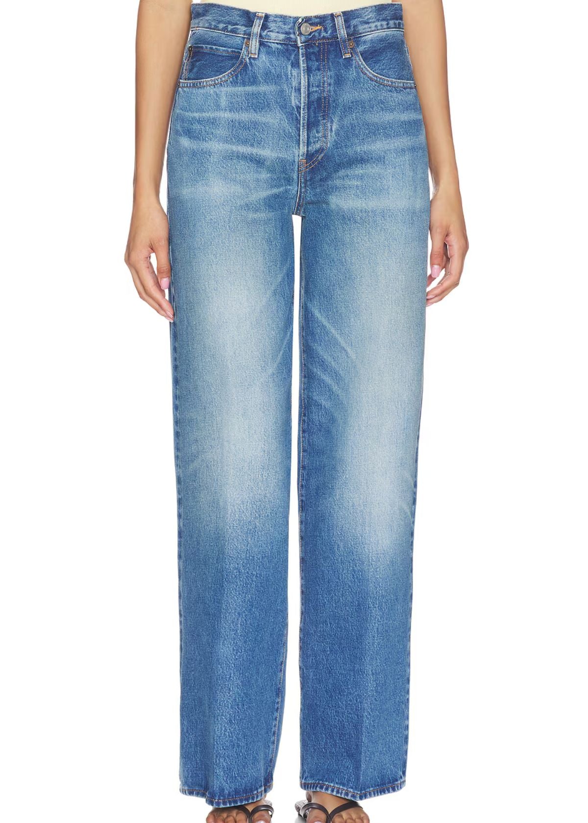 FRAME The Collegiate Wide Leg Jean - Fighter