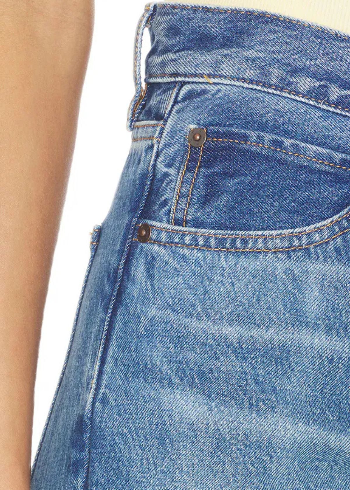 FRAME The Collegiate Wide Leg Jean - Fighter