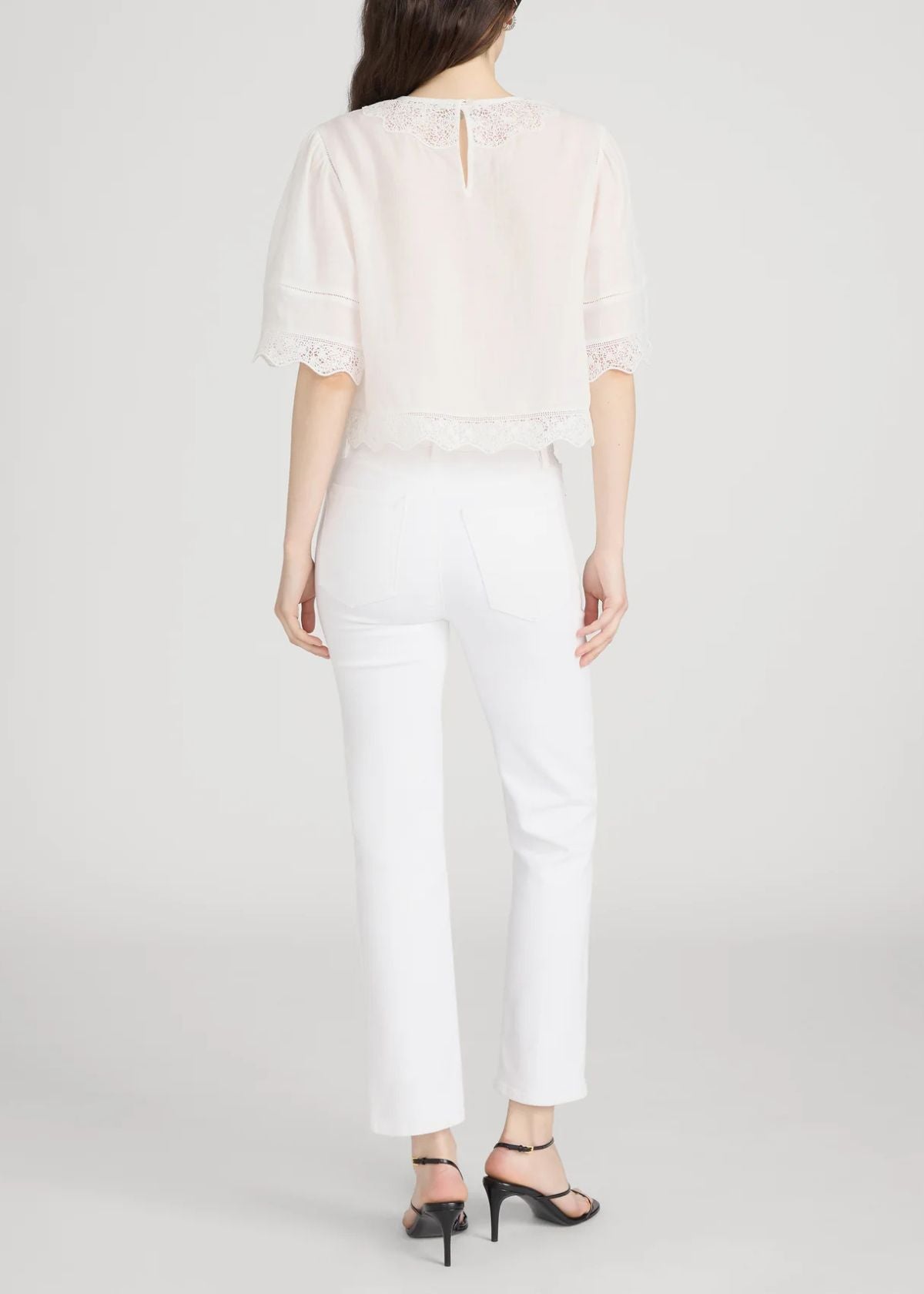 FRAME The Embroidered Top - White