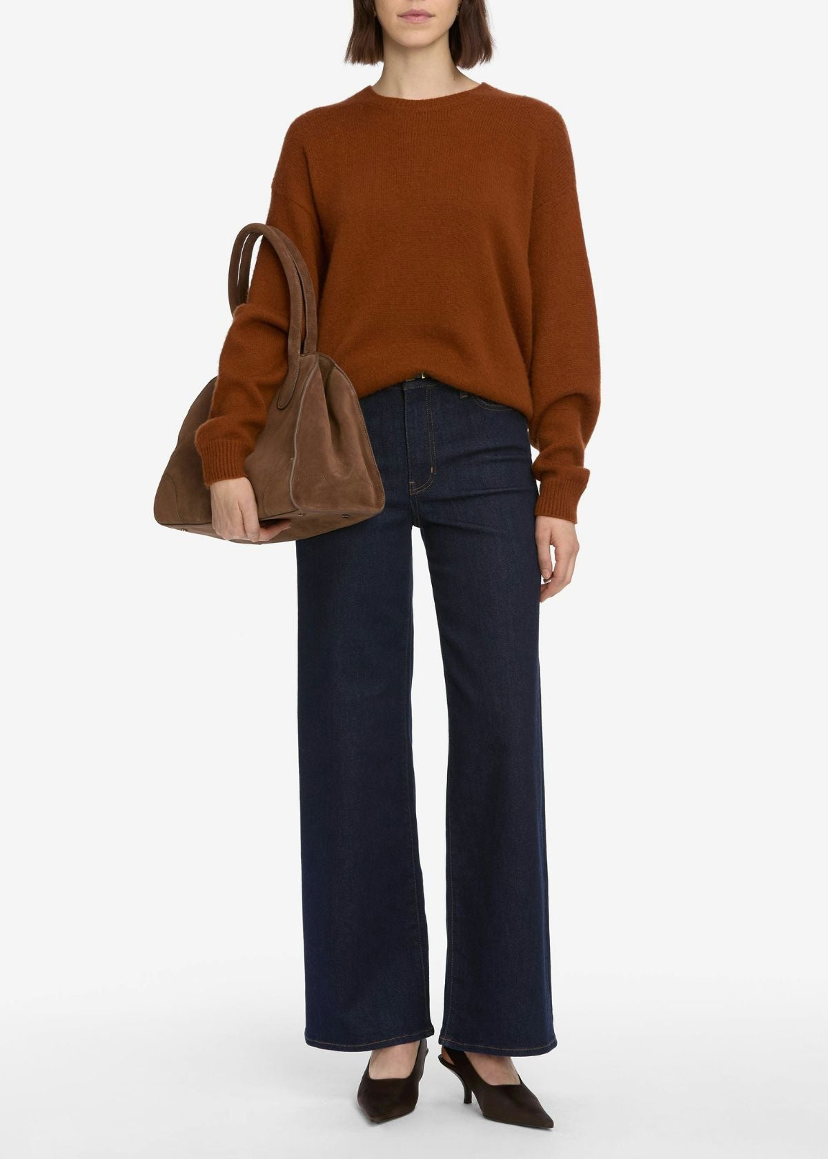FRAME The Cashmere Brushed Sweater - Rust