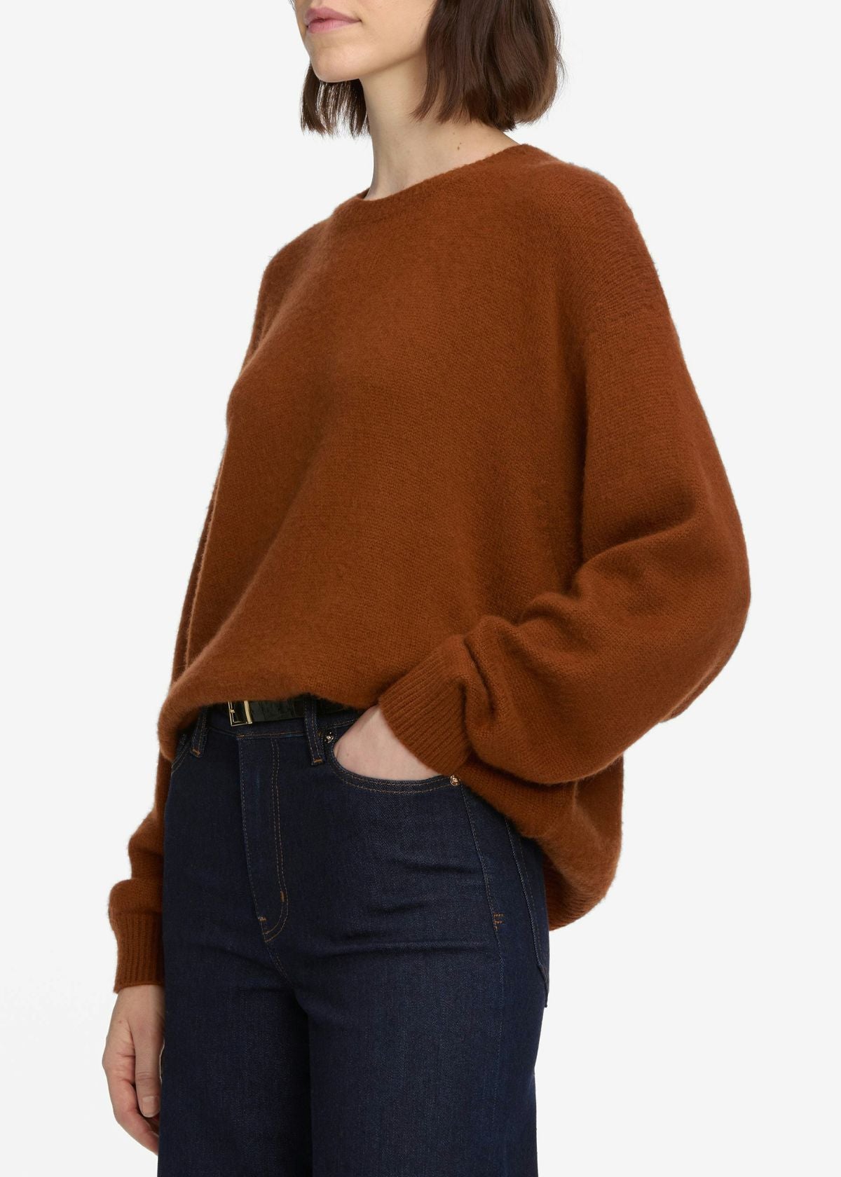 FRAME The Cashmere Brushed Sweater - Rust