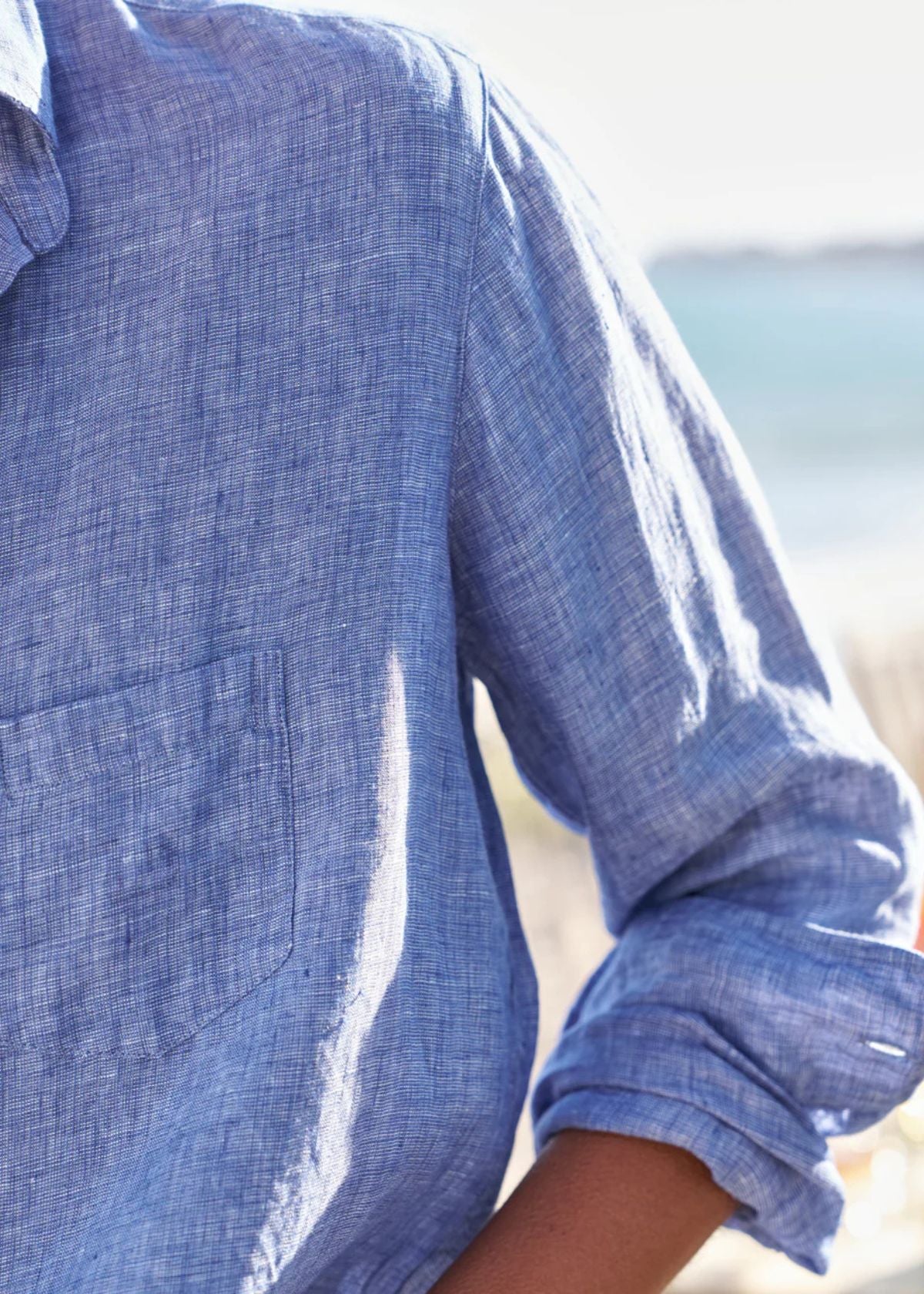 FRANK & EILEEN Eileen Relaxed Button Up Top - Navy Linen
