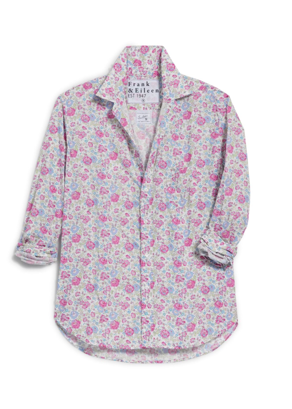 FRANK & EILEEN Eileen Top - Blue Pink Floral