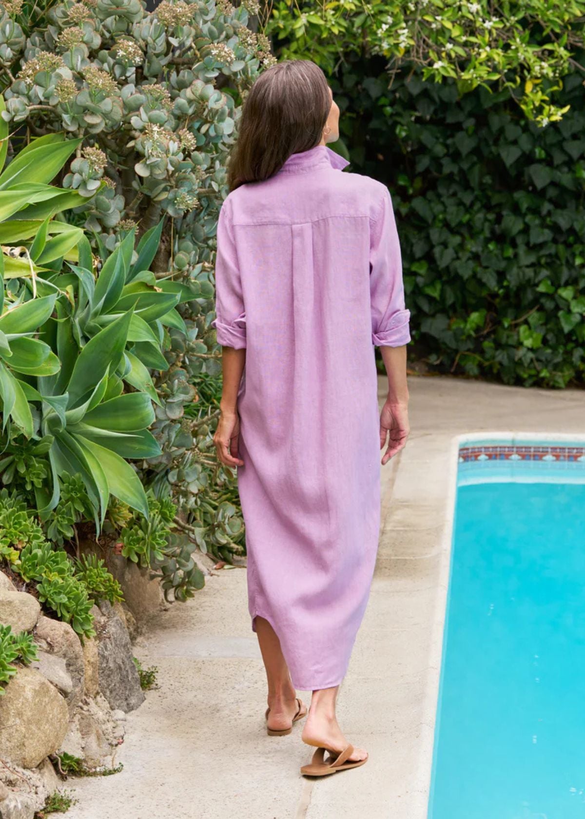 FRANK & EILEEN Rory Maxi Shirtdress - Lilac