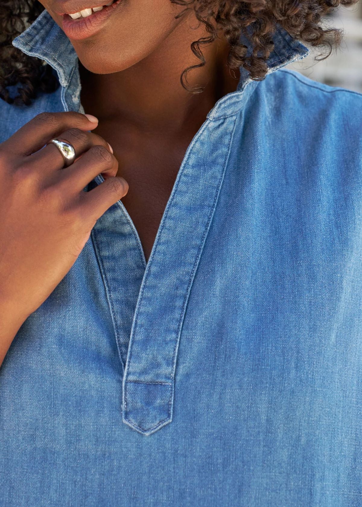 FRANK & EILEEN Lily Popover Tank Maxi Dress - Vintage Stonewashed Indigo
