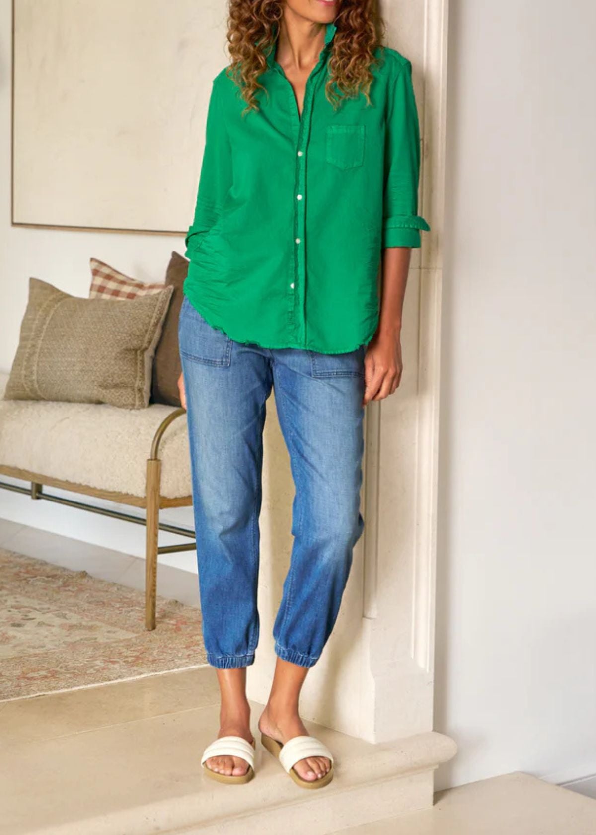 FRANK & EILEEN Eileen Top - Kelly Green