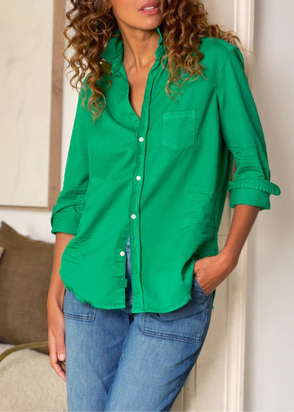 FRANK & EILEEN Eileen Top - Kelly Green