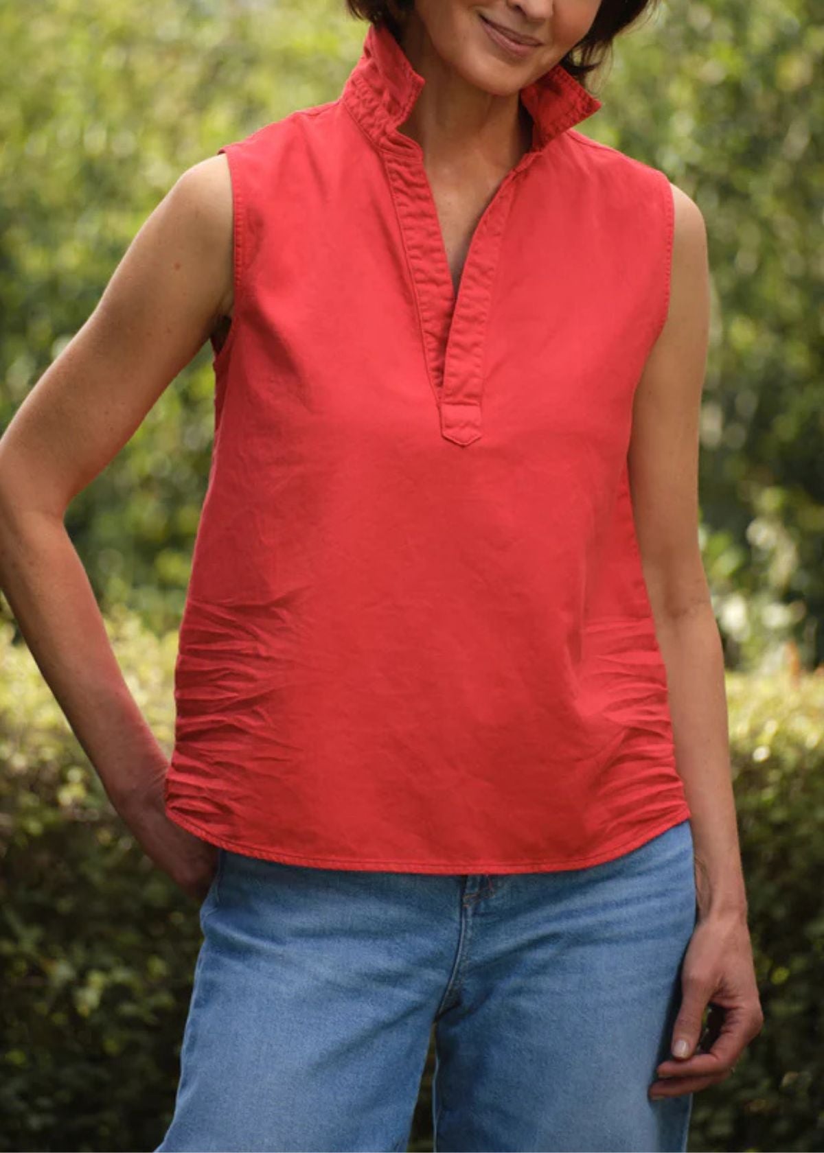FRANK & EILEEN Olivia Popover Tank Top - Cherry