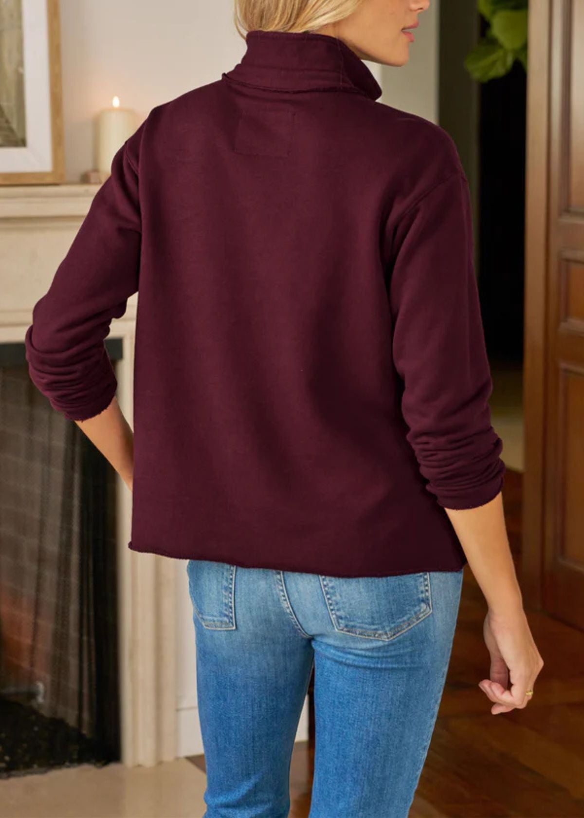 FRANK & EILEEN Patrick Popover Henley Top - Currant