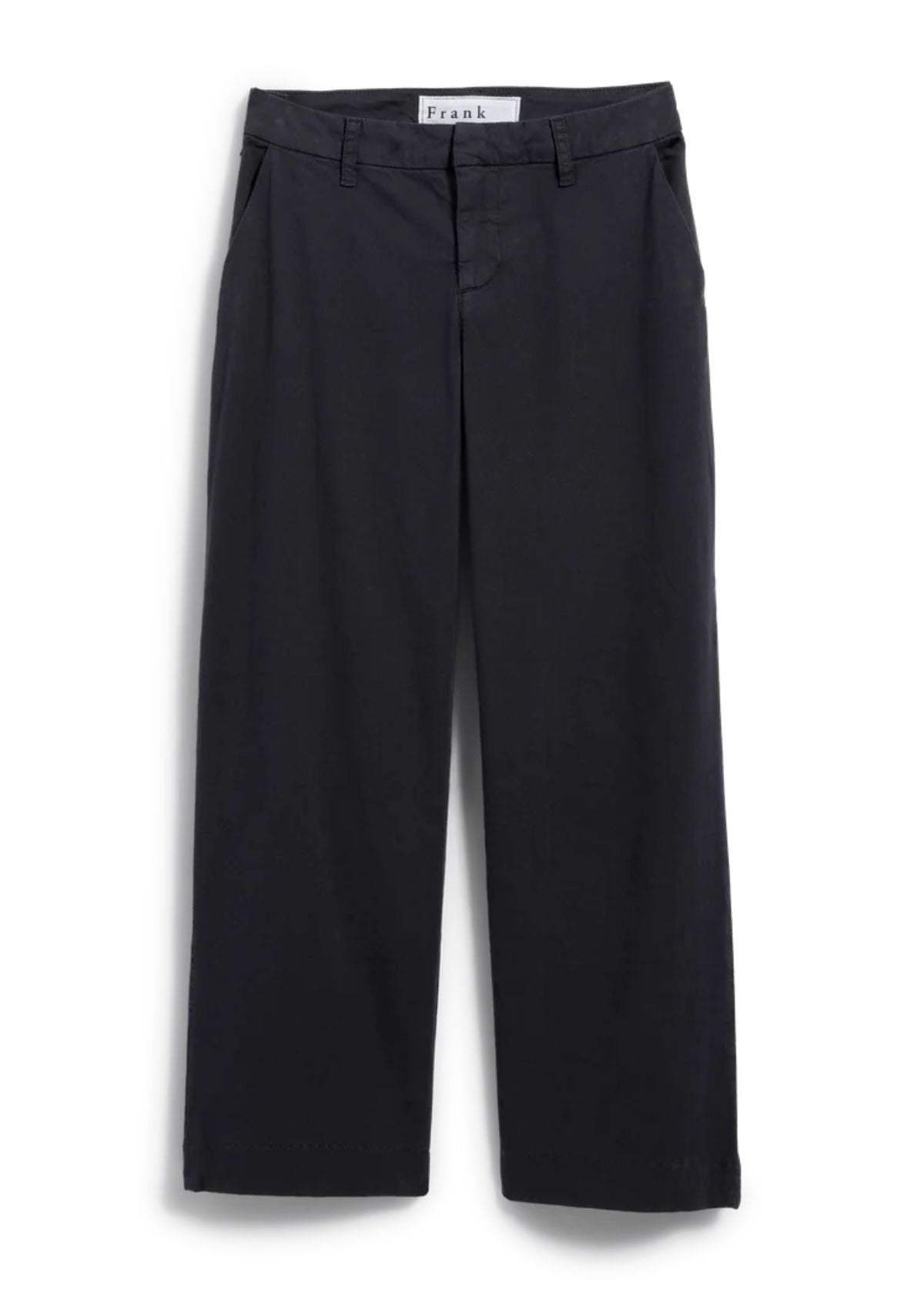 FRANK & EILEEN Westport Italian Wide Leg Chino Pant - Washed Black
