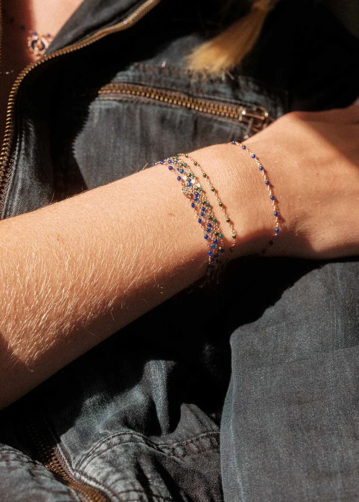 GIGI CLOZEAU Classic Gigi Lapis Bracelet with Yellow Gold