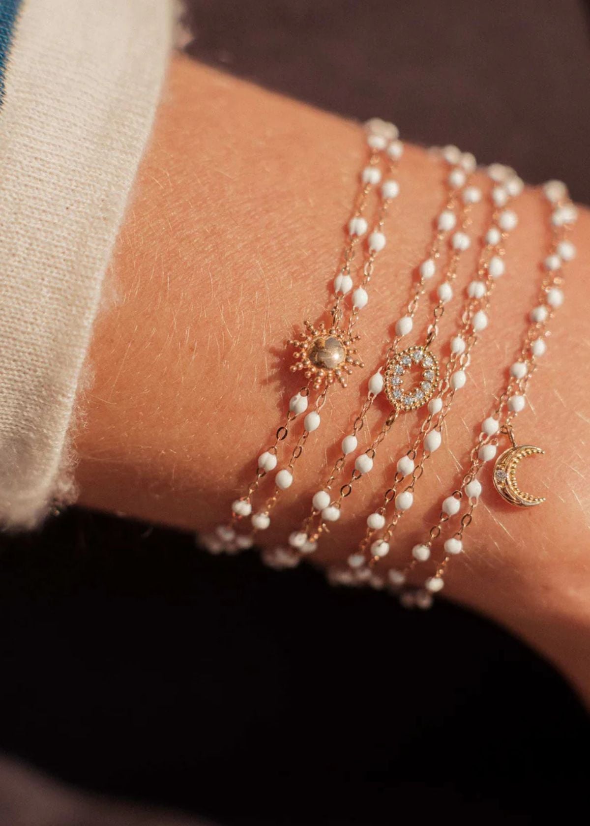 GIGI CLOZEAU Classic Gigi White Bracelet with Yellow Gold