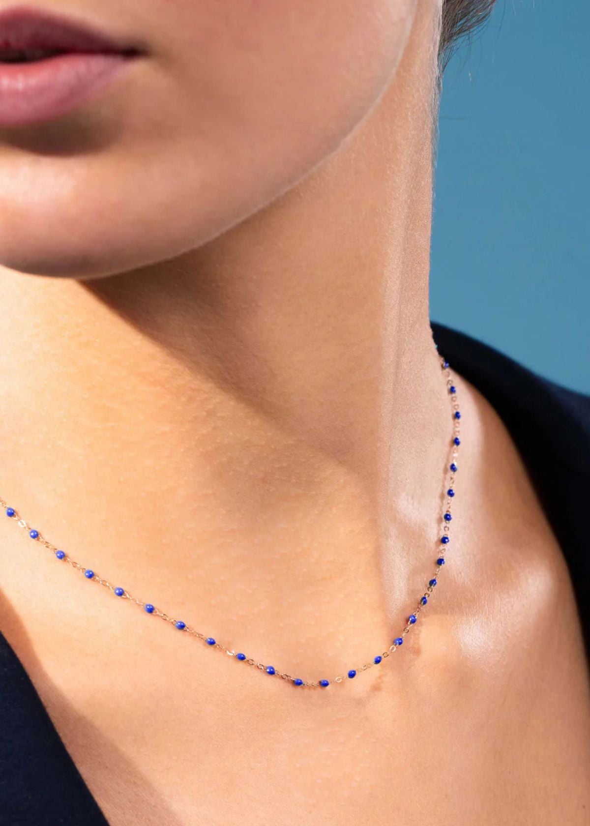 GIGI CLOZEAU Classic Gigi Bleuet Necklace with Yellow Gold - 16.5"