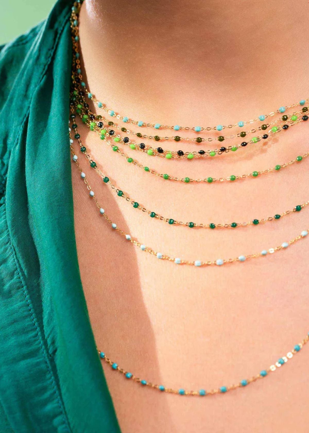 GIGI CLOZEAU Classic Gigi Emerald Necklace with Yellow Gold - 16.5"