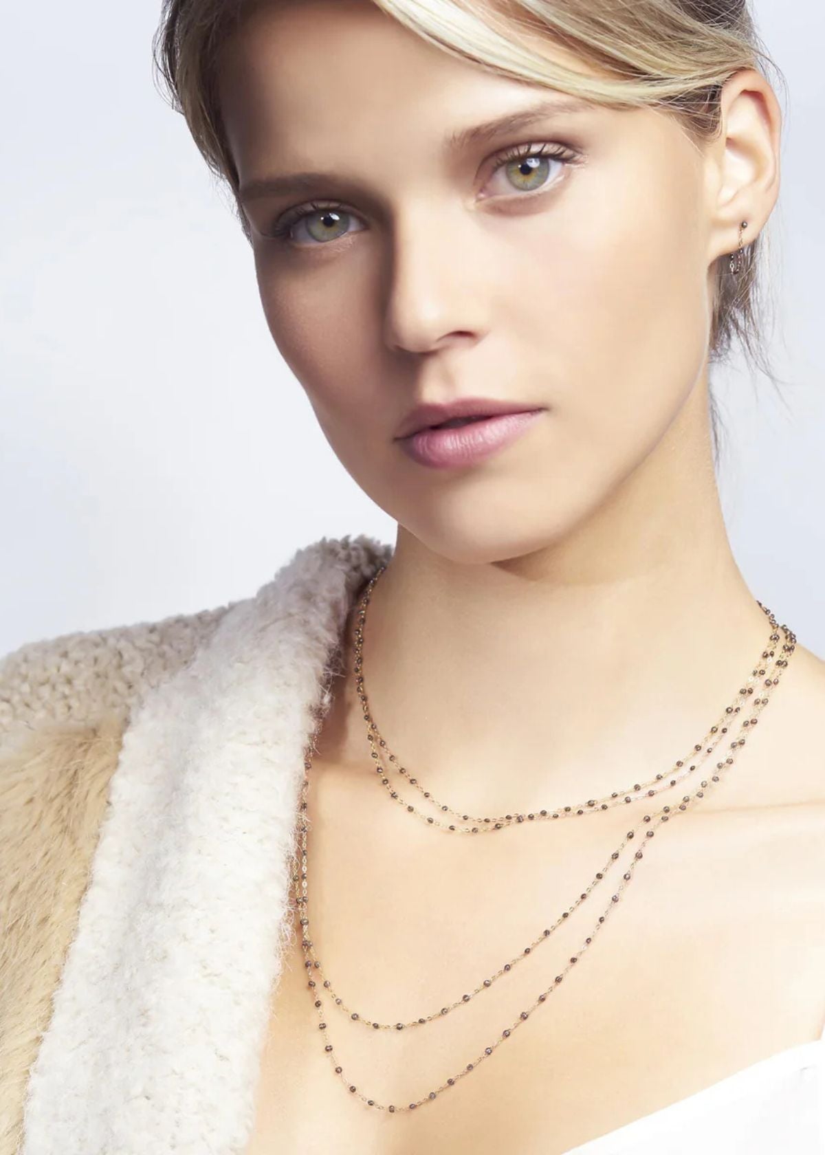 GIGI CLOZEAU Classic Gigi Quartz Necklace with Yellow Gold - 16.5"