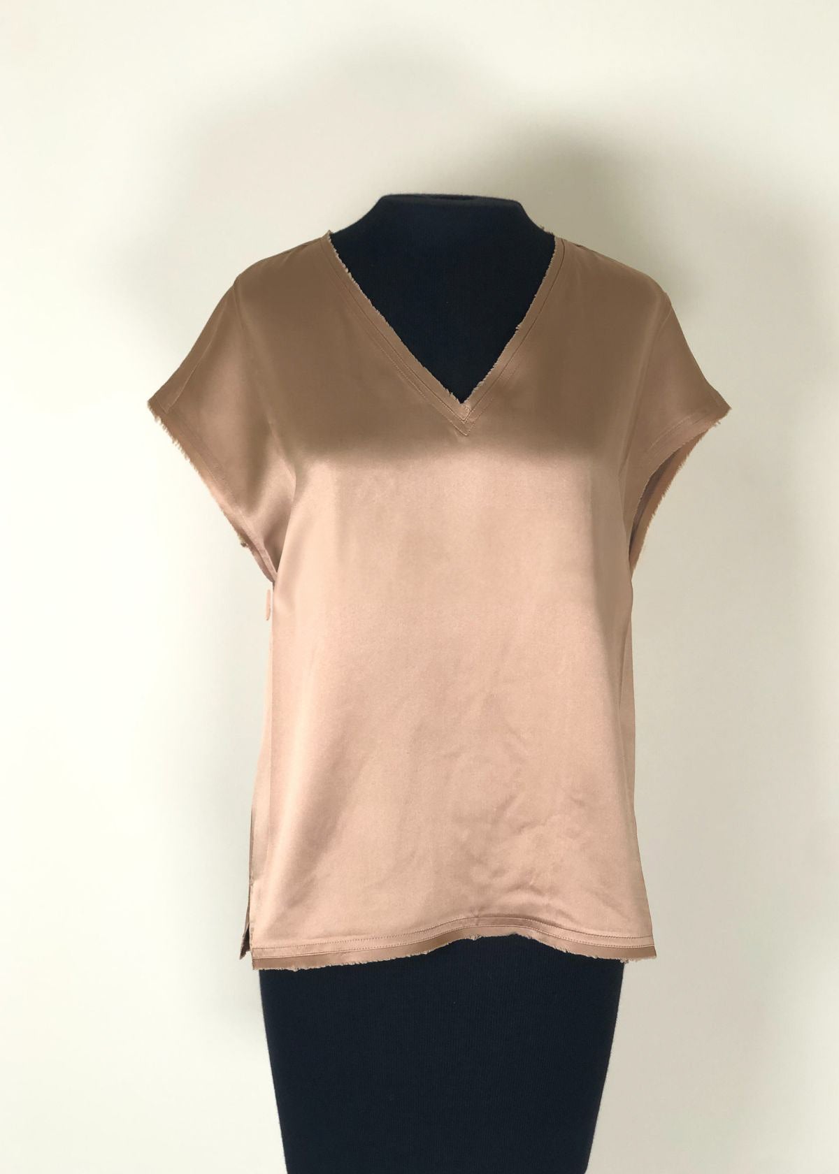 GO SILK "Go Raw" Revisited Tee Luxe Top - Butter Rum